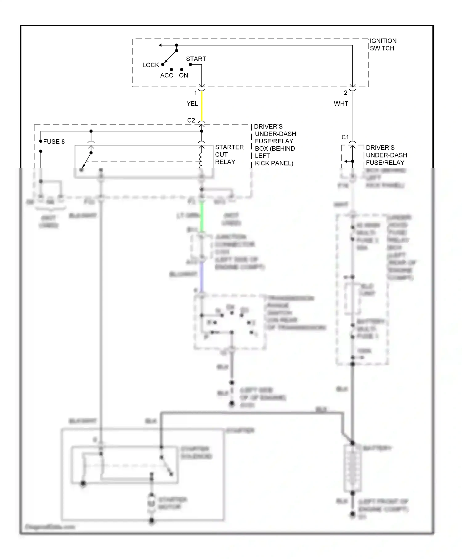 Wiring diagram ignition switch for Honda Accord VIII (2007-2011) (1 of 5)