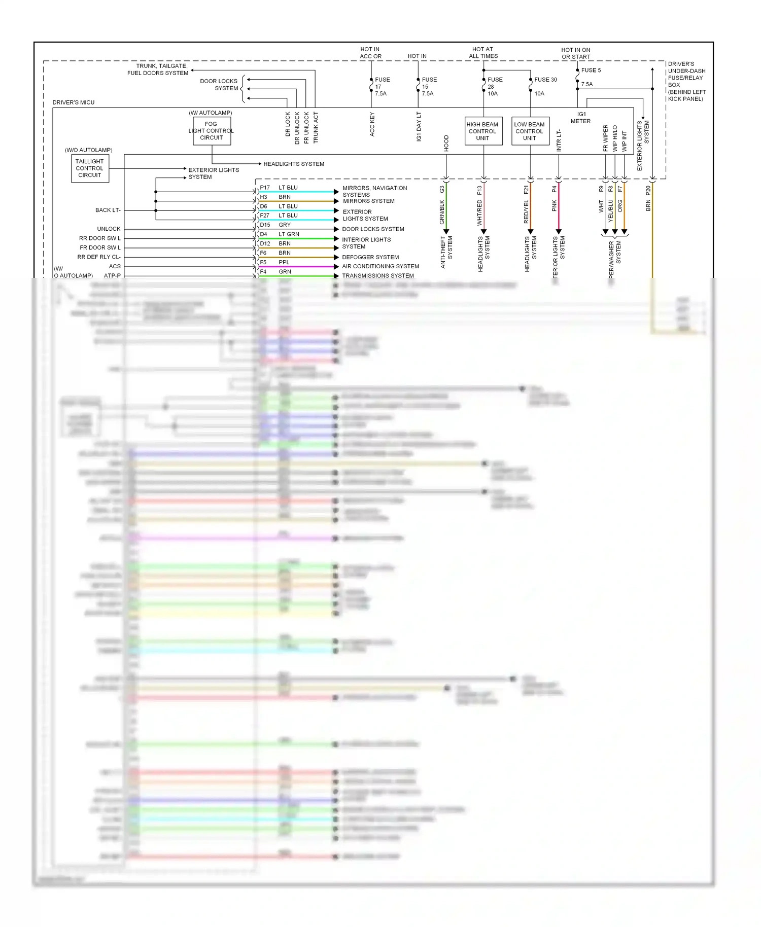 Wiring diagram interior lights systems for Honda Accord VIII (2007-2011) (1 of 1)