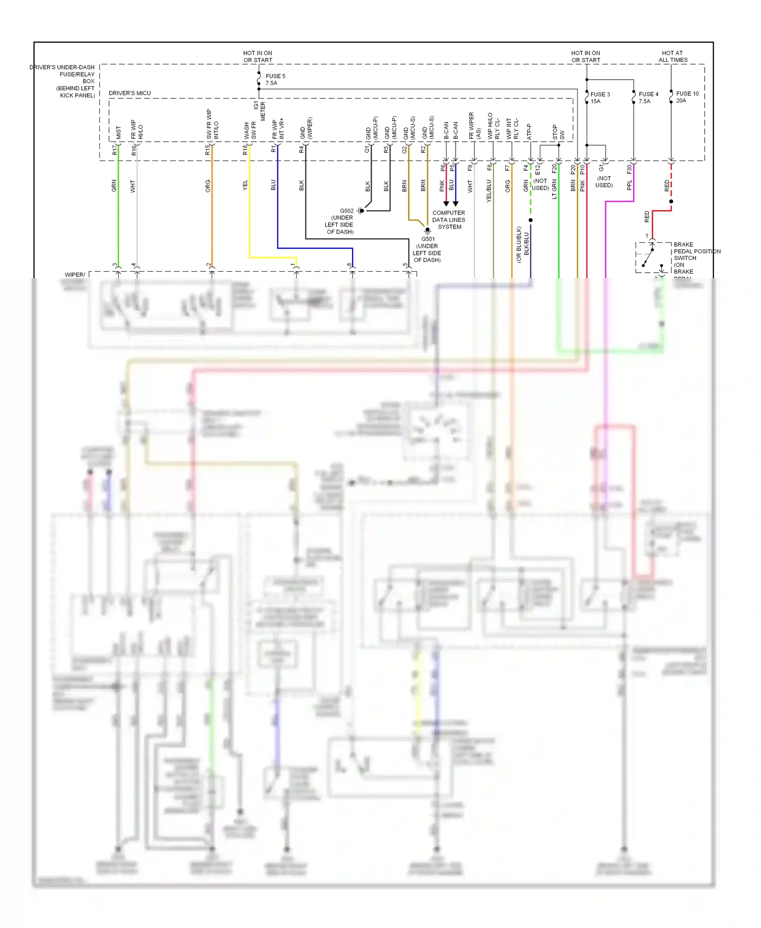 Wiring diagram intermittent dwell time controller for Honda Accord VIII (2007-2011) (1 of 1)