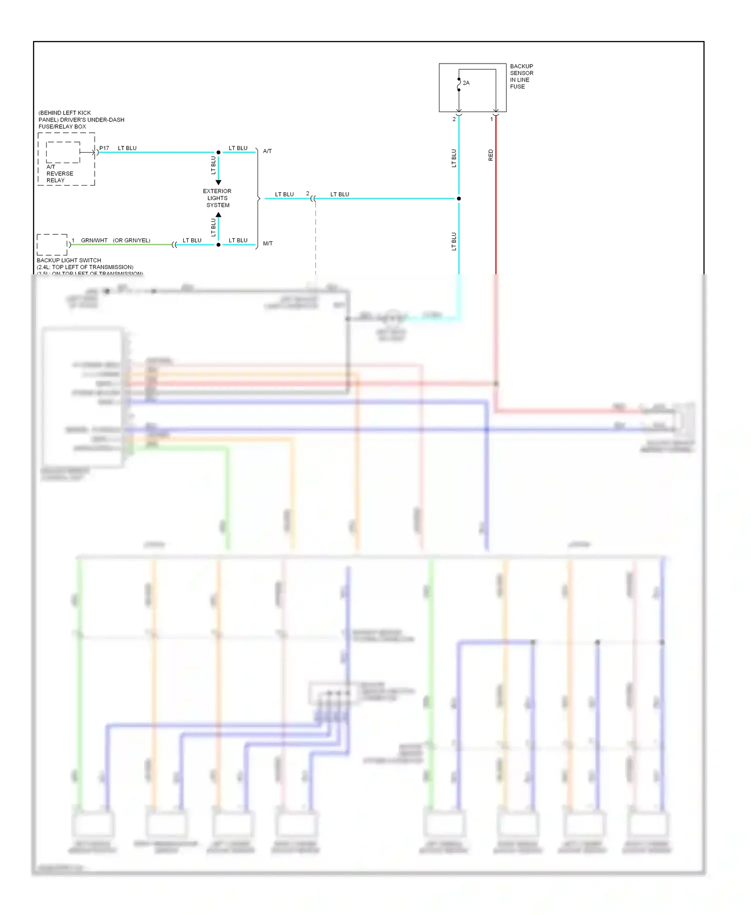 Wiring diagram left back-up light for Honda Accord VIII (2007-2011) (4 of 4)