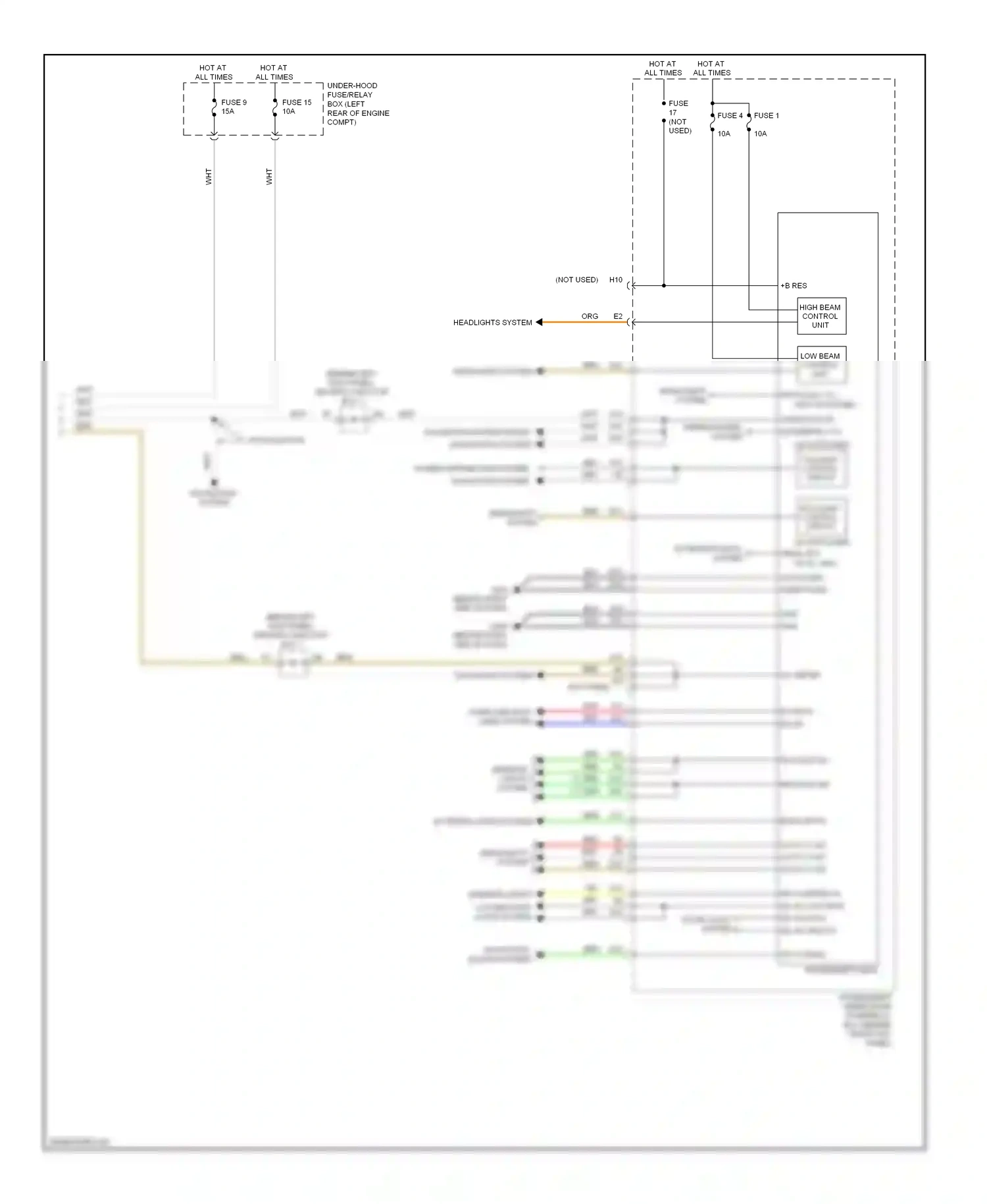 Wiring diagram low beam control unit for Honda Accord VIII (2007-2011) (2 of 2)