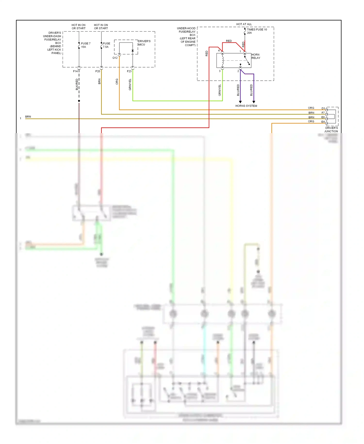 Wiring diagram main switch for Honda Accord VIII (2007-2011) (2 of 3)