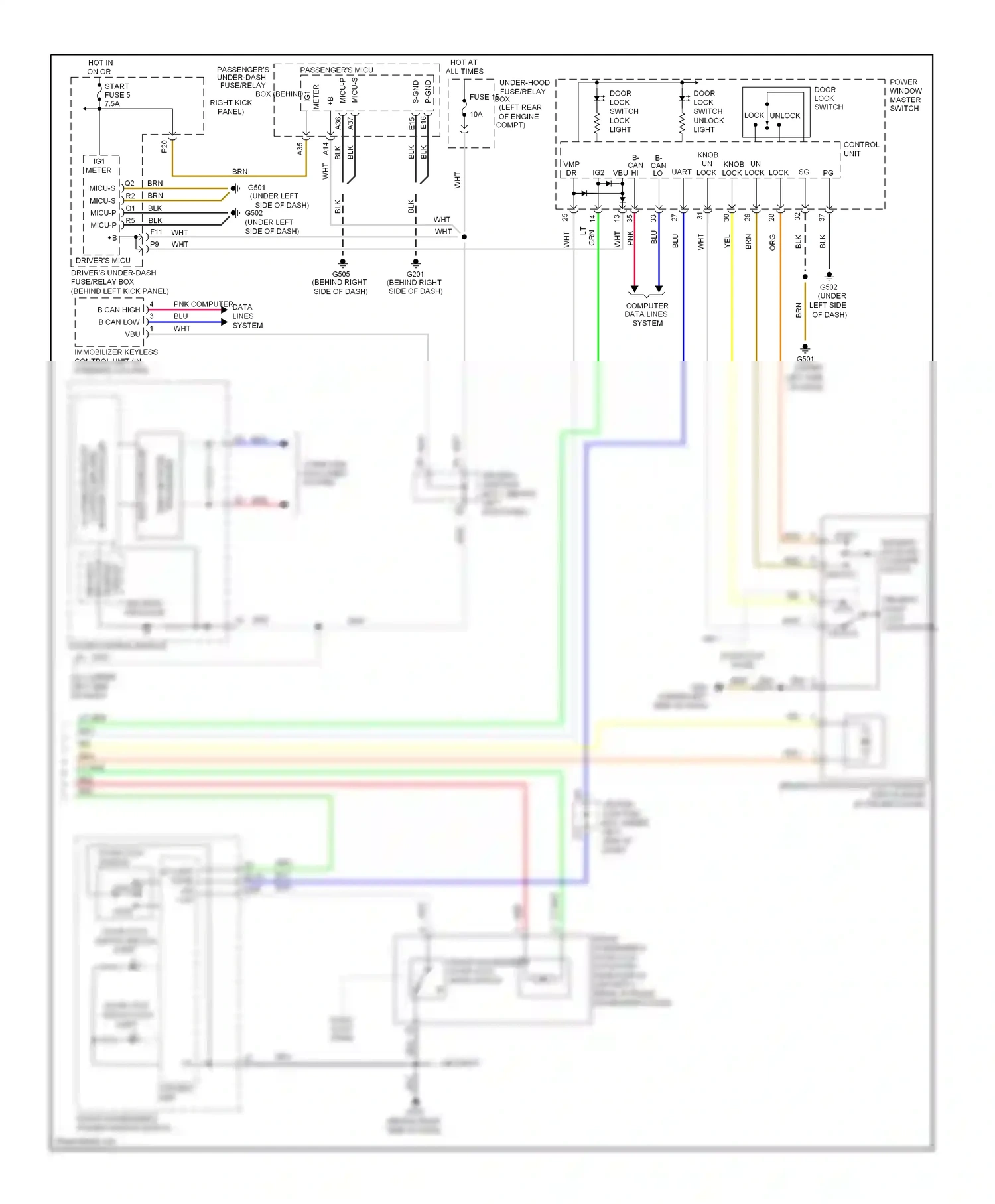 Wiring diagram security indicator for Honda Accord VIII (2007-2011) (1 of 2)