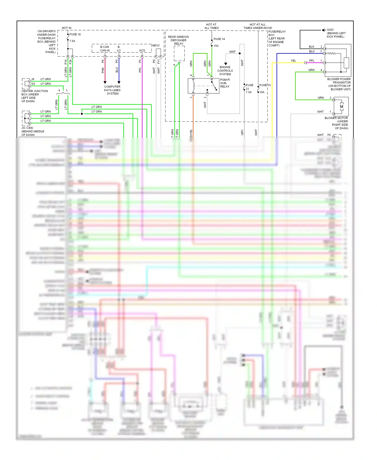 Wiring diagram sun light sensor for Honda Accord VIII (2007-2011) (2 of 4)