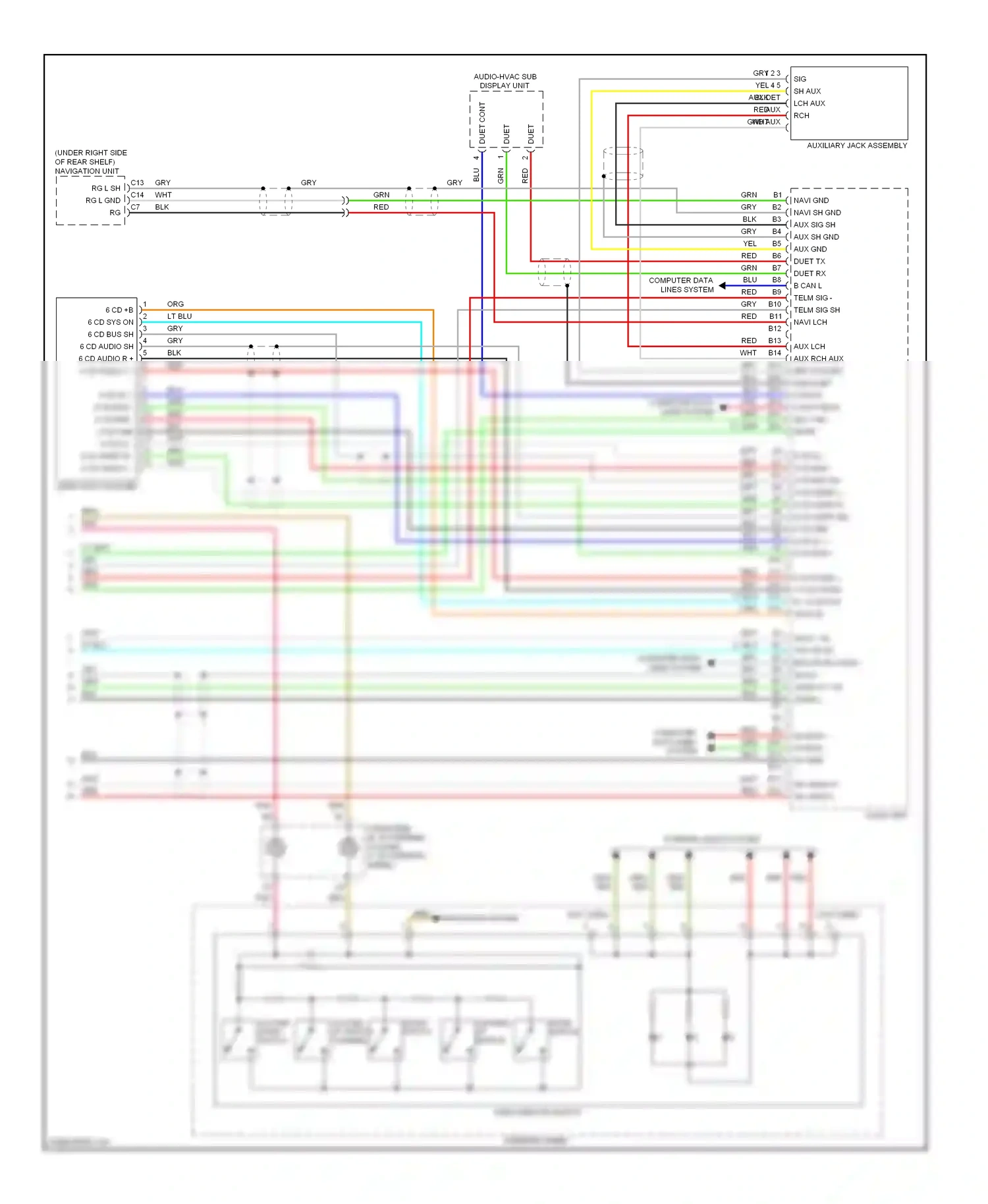 Wiring diagram volume up switch channel down switch for Honda Accord VIII (2007-2011) (1 of 2)