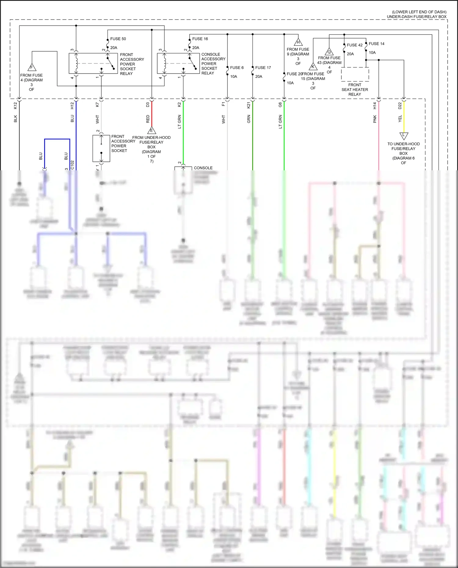 Wiring diagram console accessory power socket relay for Honda Accord X facelift (2020-2023) (3 of 4)