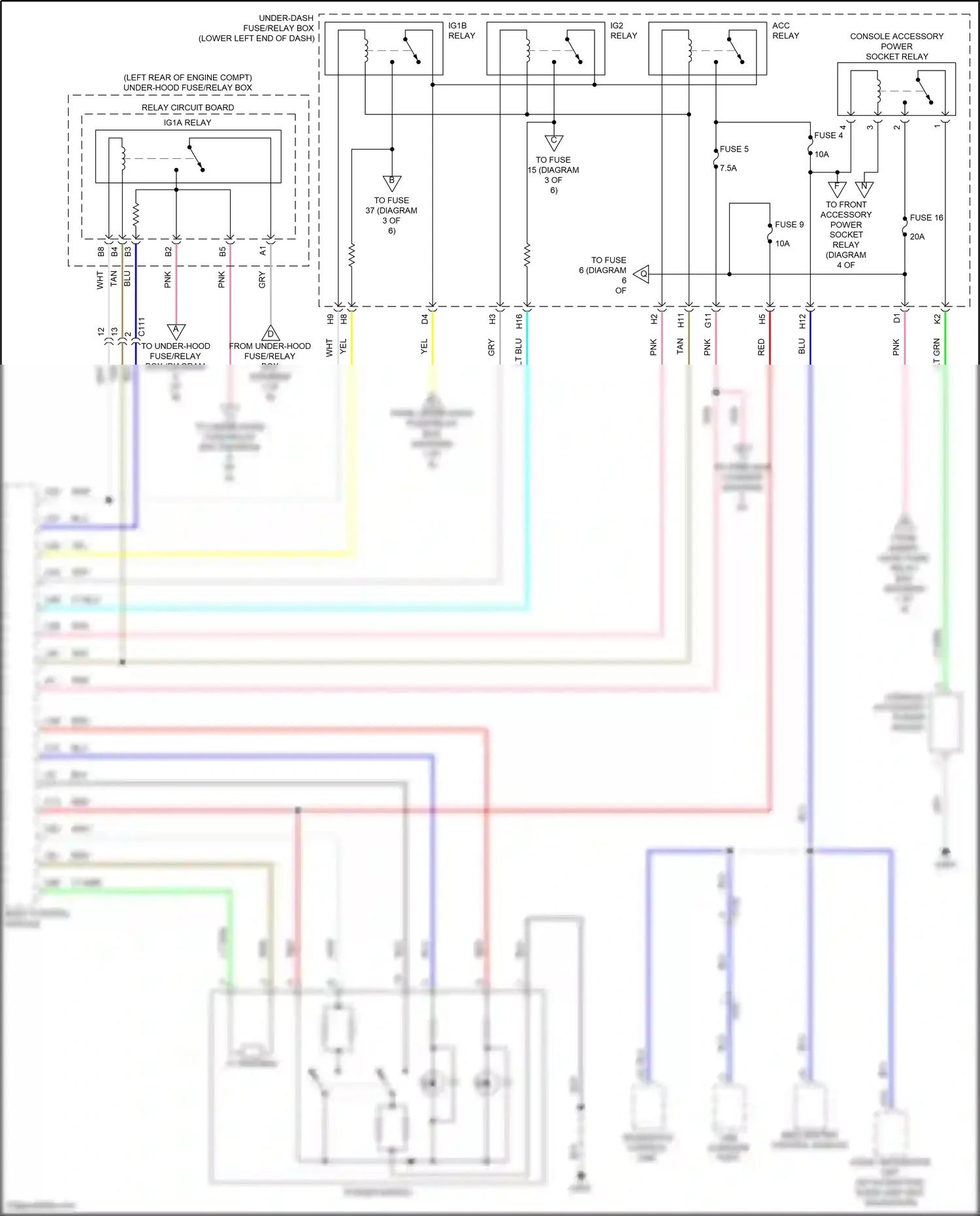 Wiring diagram console accessory power socket for Honda Accord X facelift (2020-2023) (4 of 4)