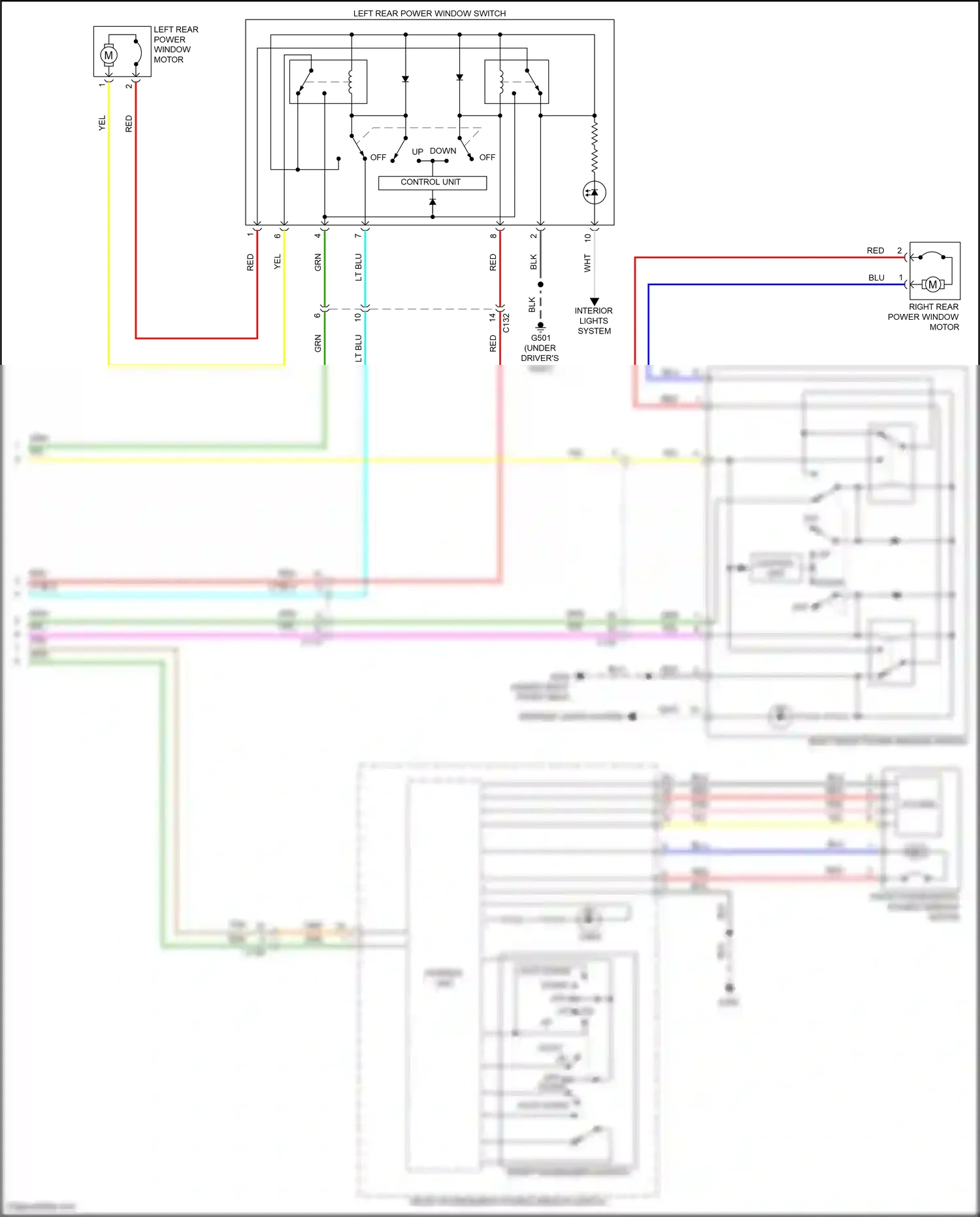 Wiring diagram front passenger's switch for Honda Accord X facelift (2020-2023) (3 of 3)
