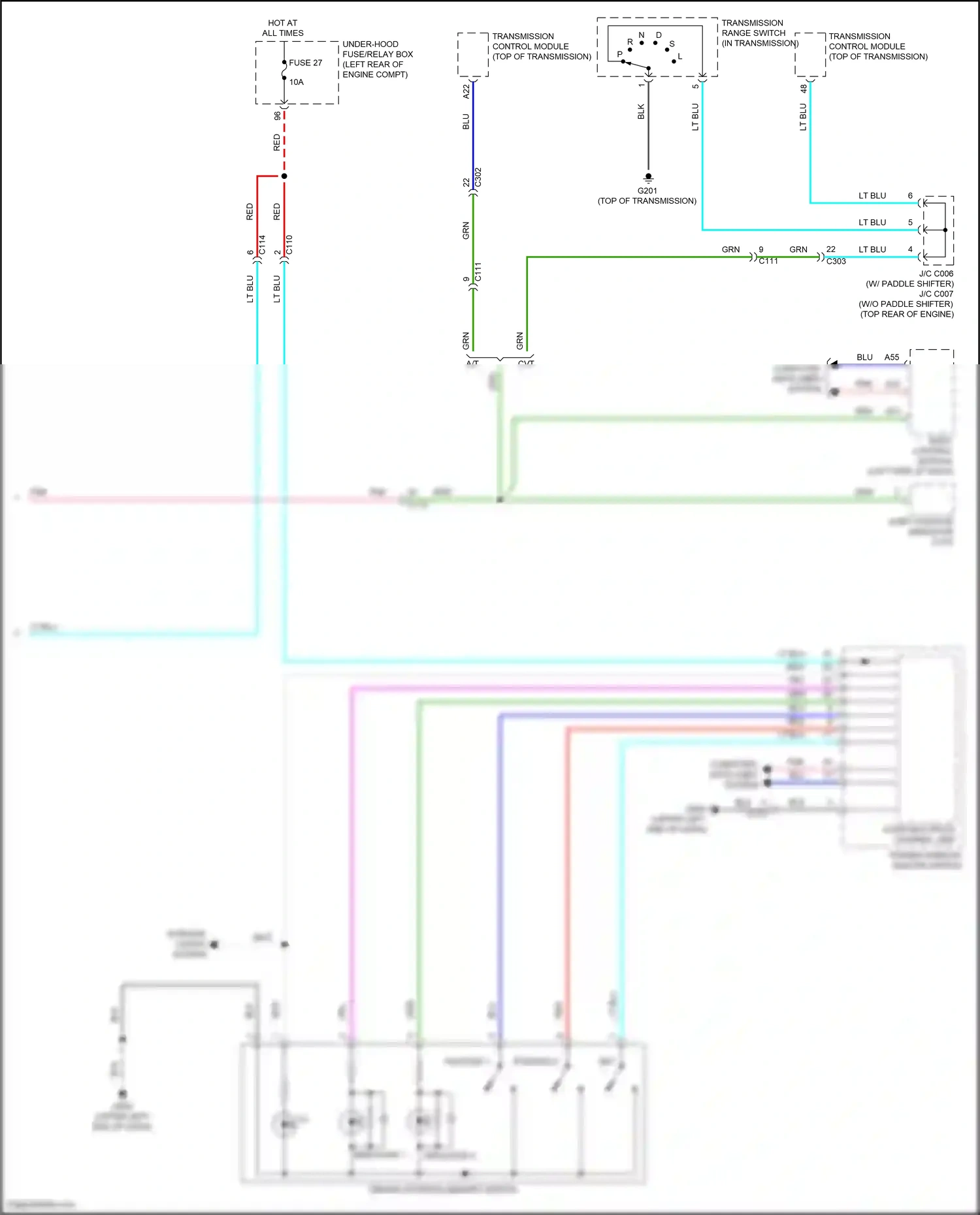 Wiring diagram shift position indicator for Honda Accord X facelift (2020-2023) (6 of 9)