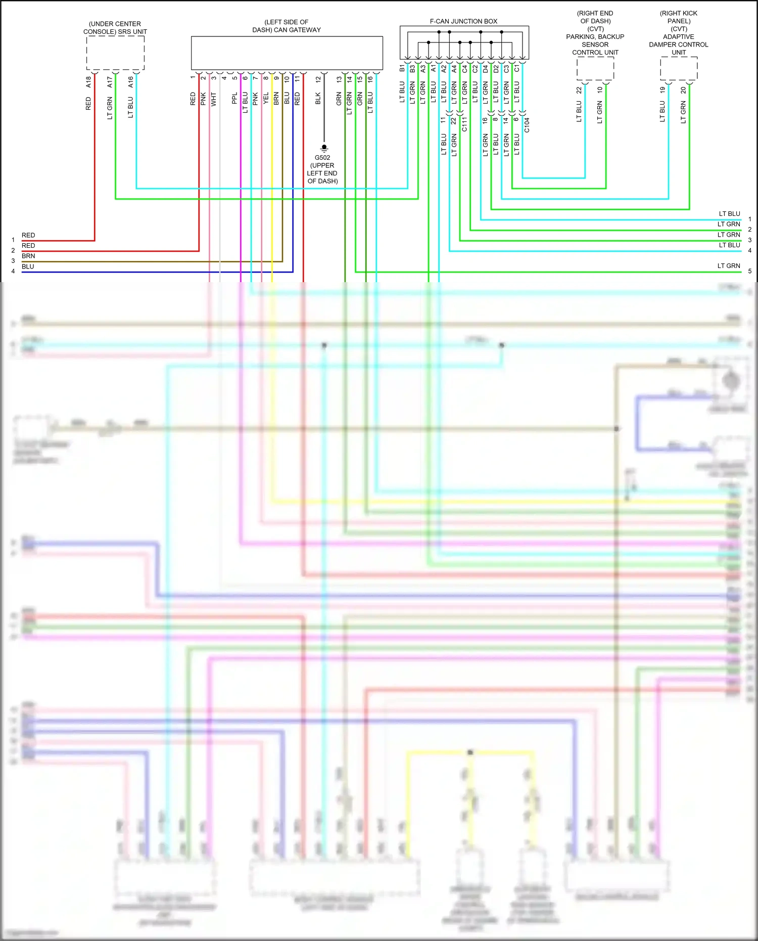 Wiring diagram adaptive damper control unit for Honda Accord X (2017-2020) (1 of 8)