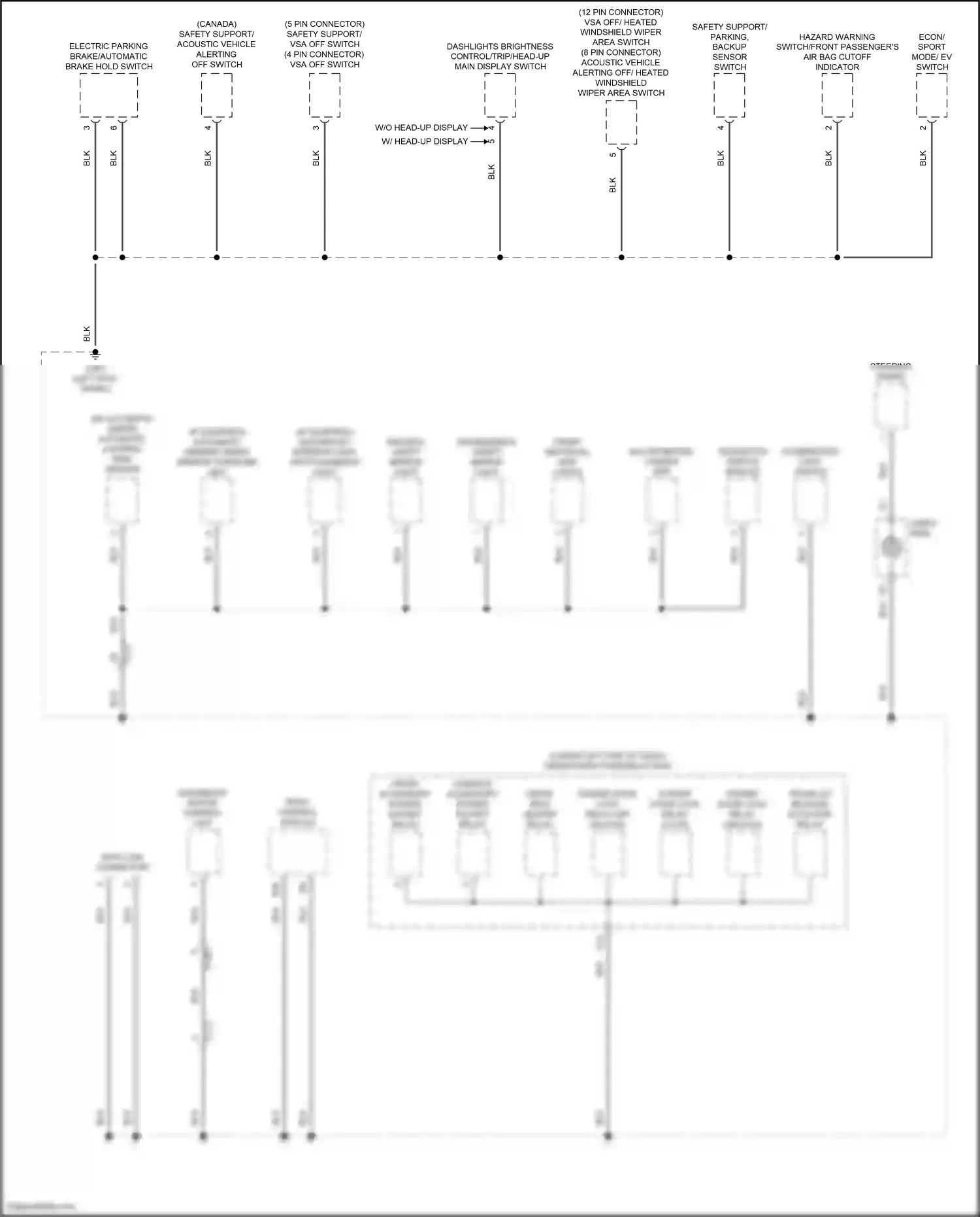 Wiring diagram automatic lighting/ rain sensor for Honda Accord X (2017-2020) (6 of 9)