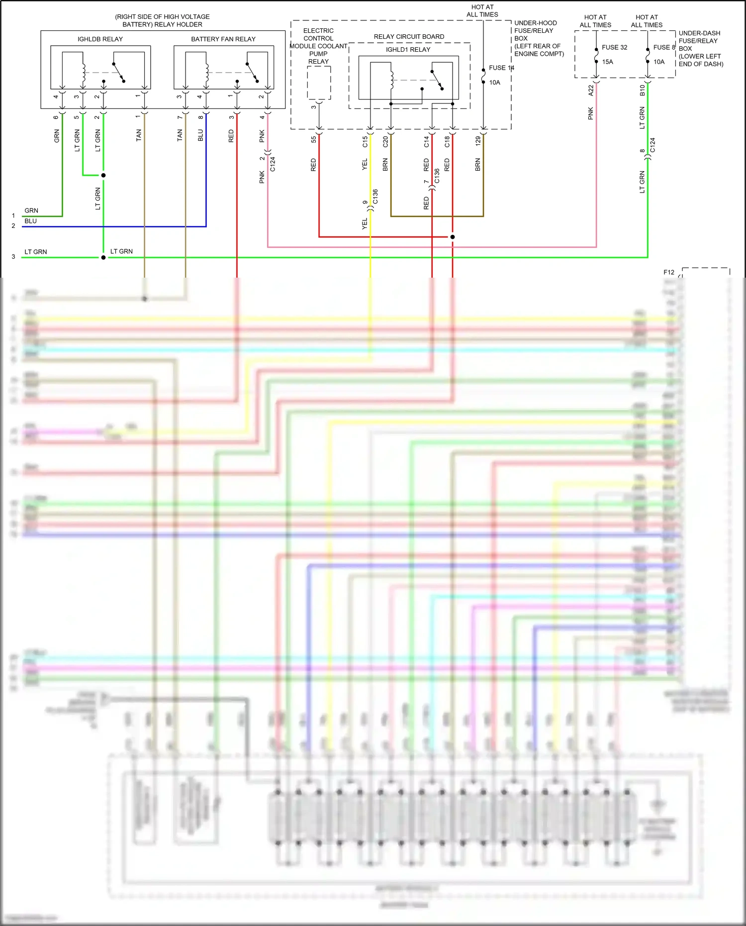 Wiring diagram battery module for Honda Accord X (2017-2020) (3 of 3)