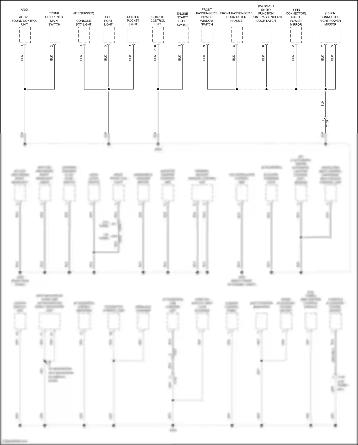 Wiring diagram console box light for Honda Accord X (2017-2020) (1 of 4)