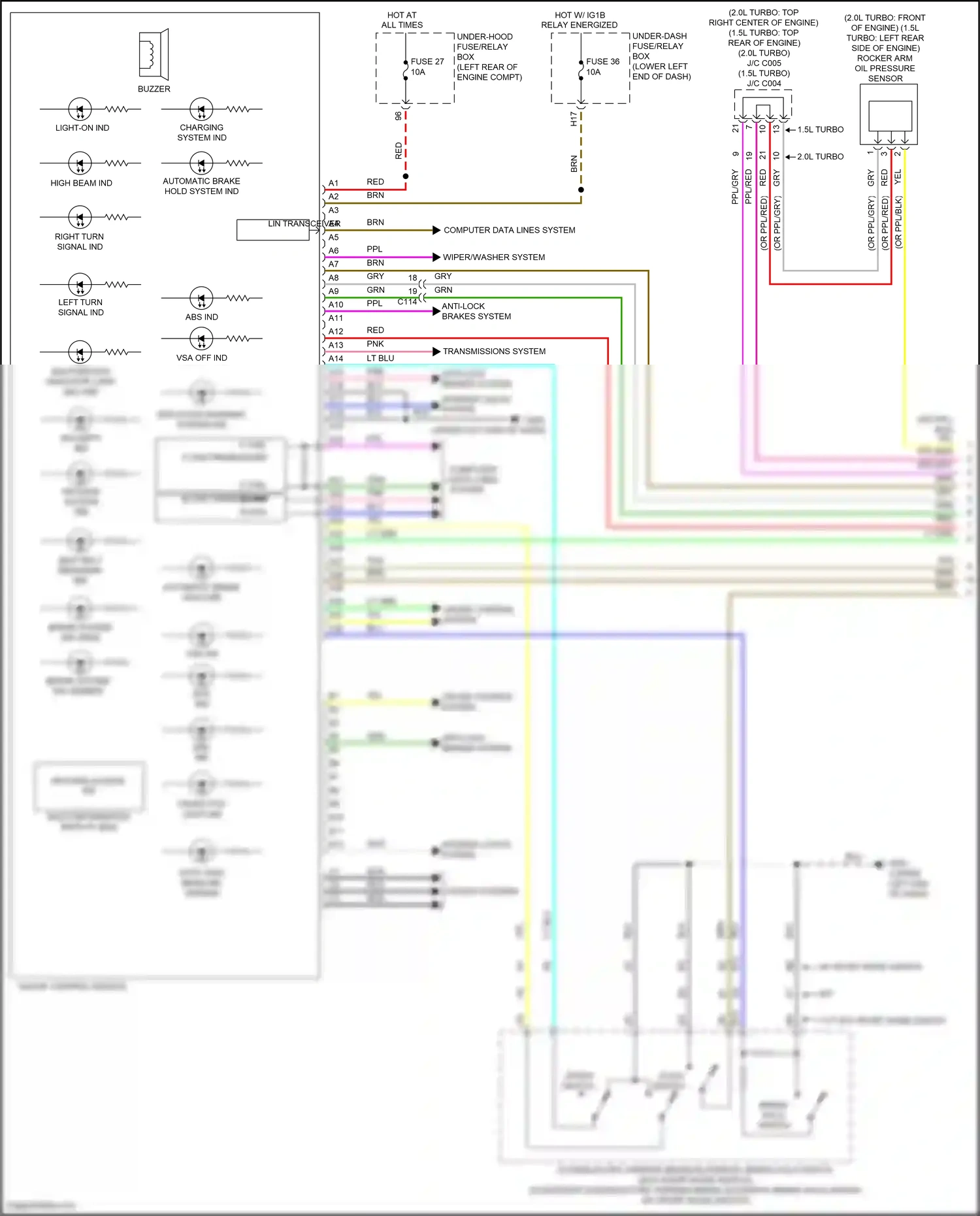 Wiring diagram cruise control system for Honda Accord X (2017-2020) (1 of 2)