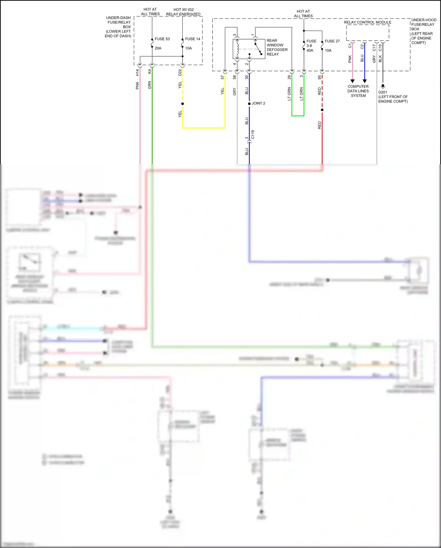 Wiring diagram door multiplex for Honda Accord X (2017-2020) (3 of 4)