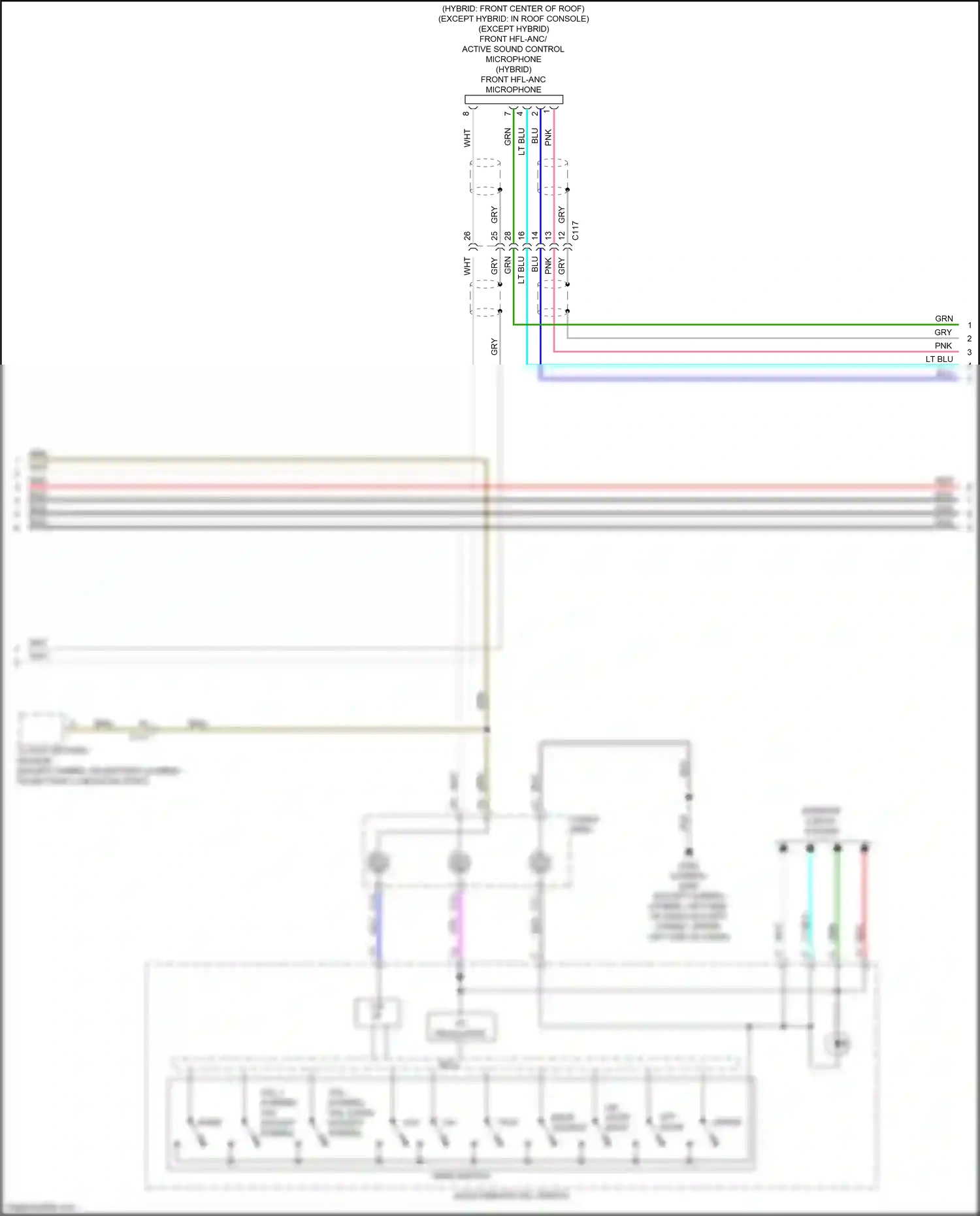 Wiring diagram front hfl-anc microphone for Honda Accord X (2017-2020) (5 of 6)