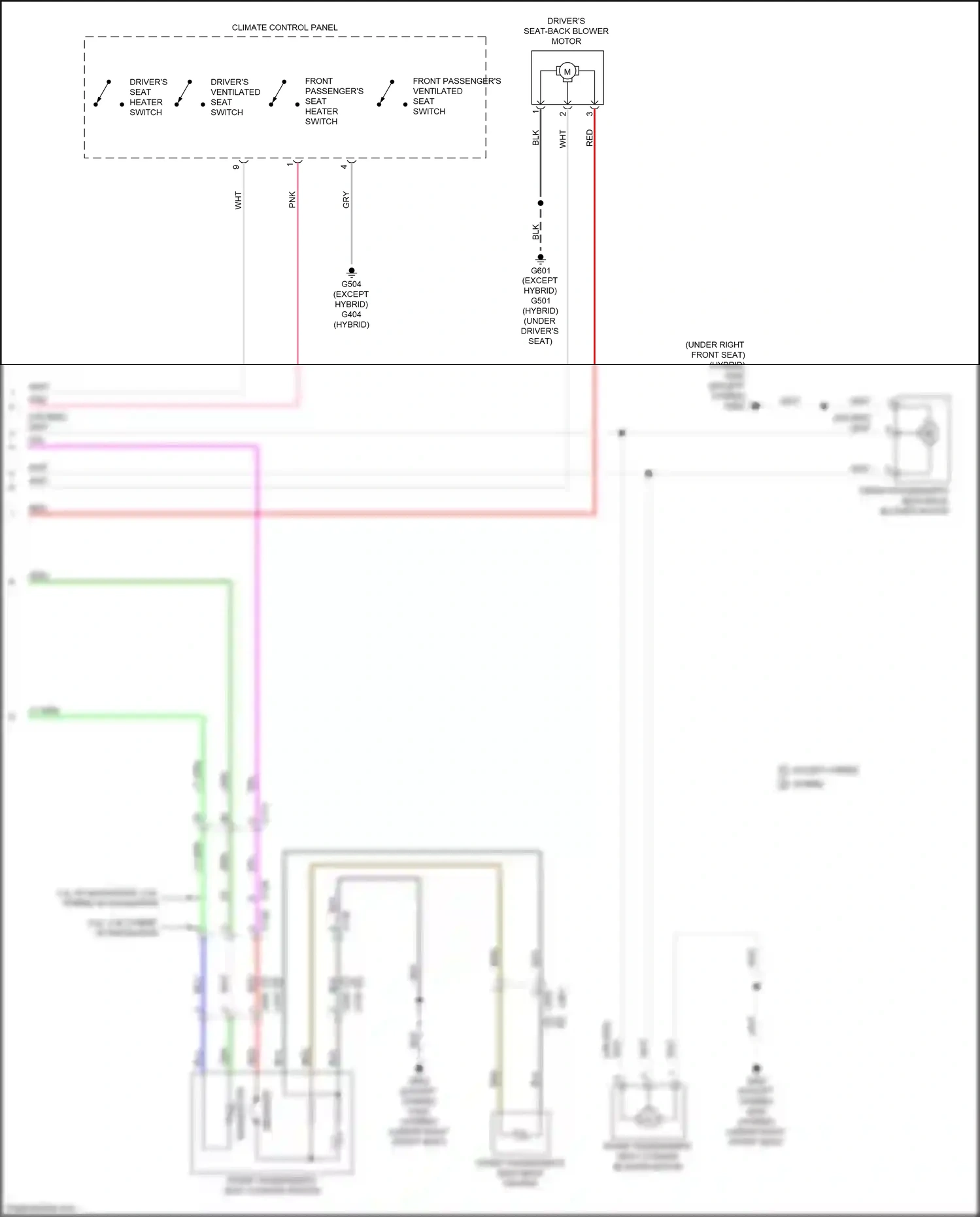 Wiring diagram front passenger's ventilated seat switch for Honda Accord X (2017-2020) (1 of 1)