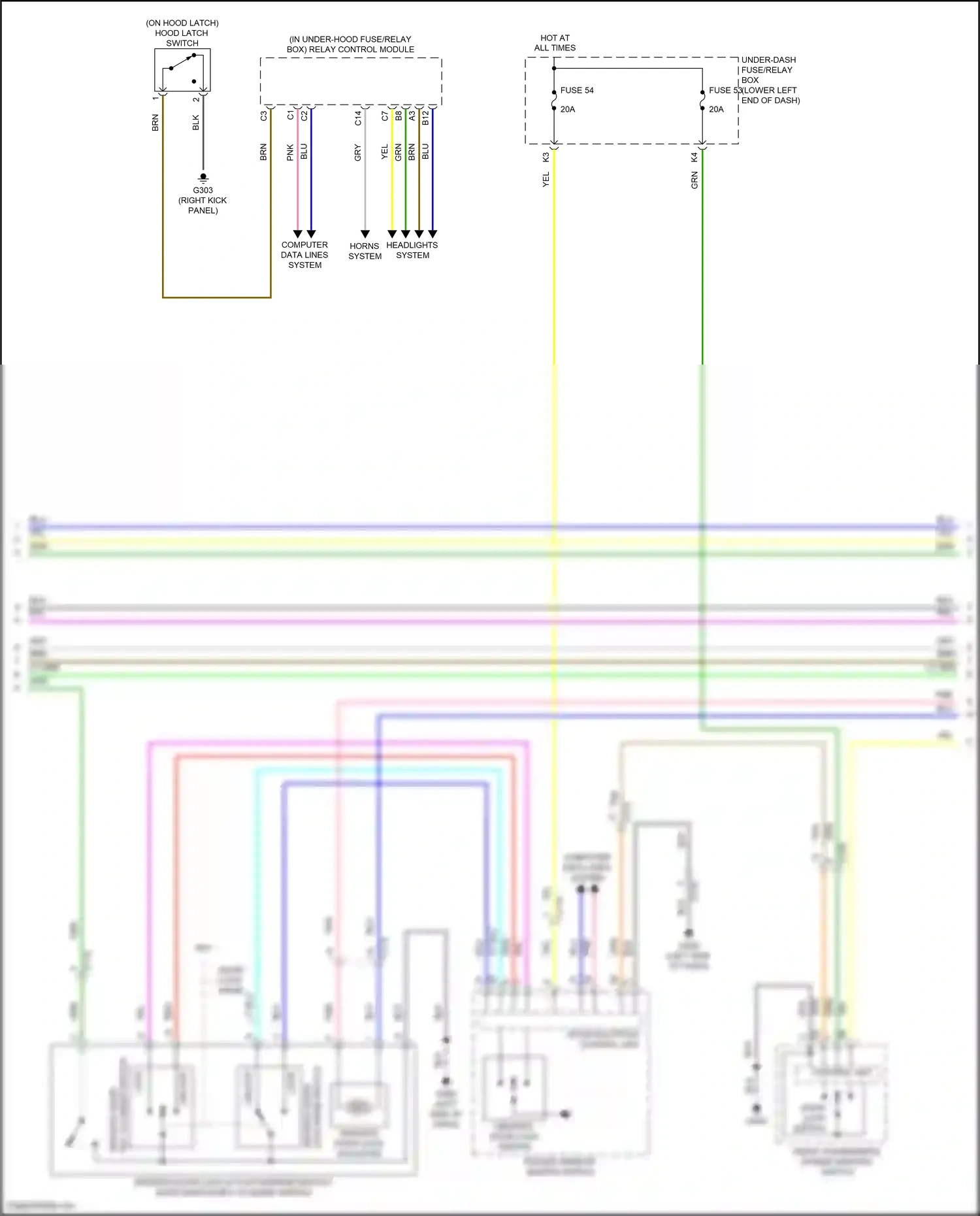 Wiring diagram headlights system for Honda Accord X (2017-2020) (2 of 10)