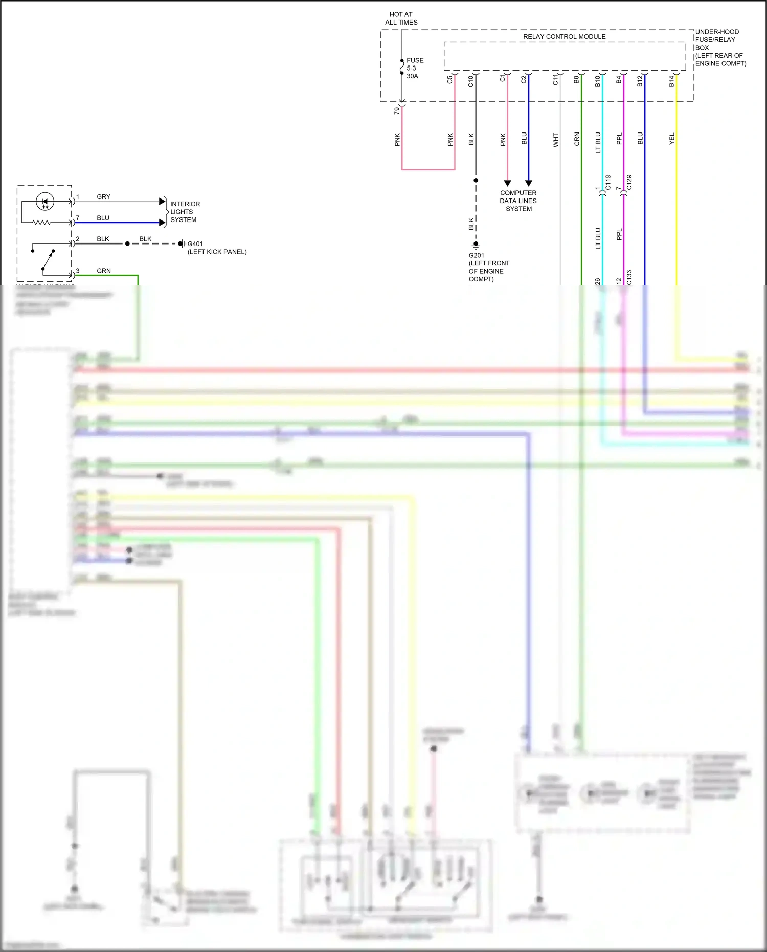 Wiring diagram headlights system for Honda Accord X (2017-2020) (8 of 10)