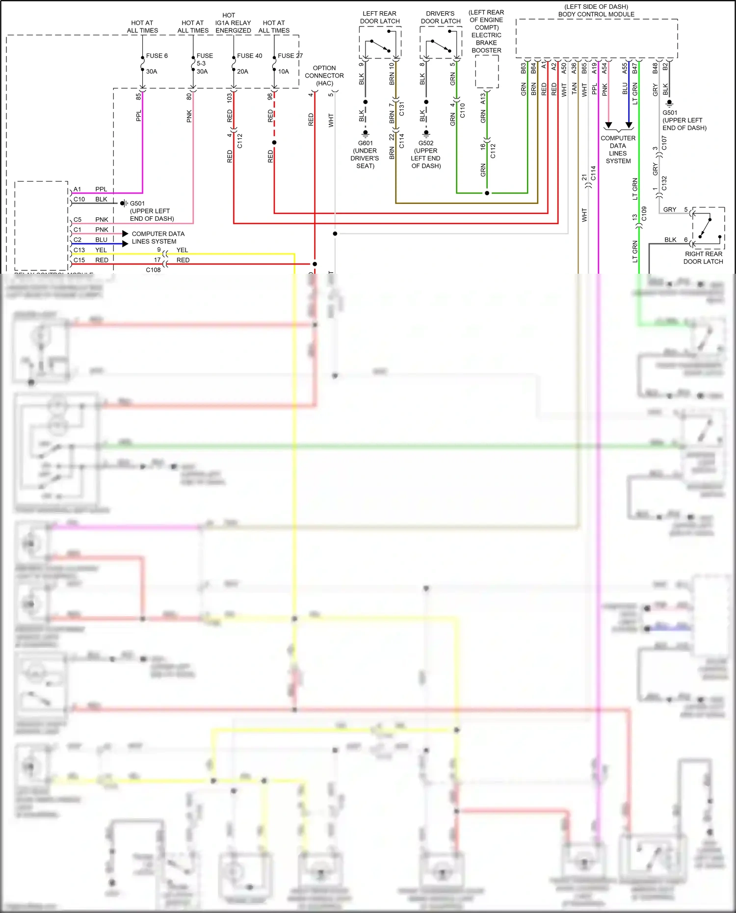 Wiring diagram interior light switch for Honda Accord X (2017-2020) (1 of 3)
