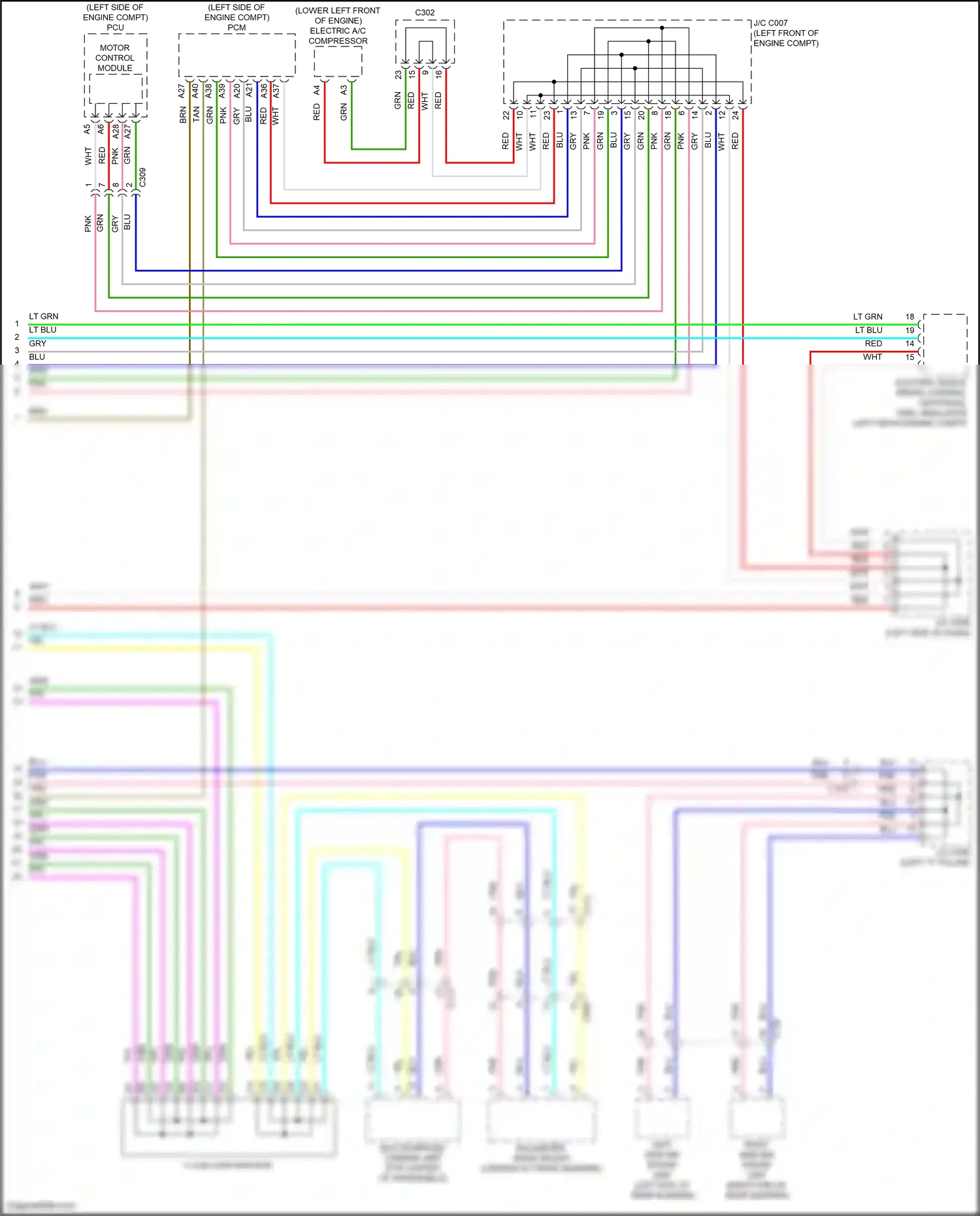 Wiring diagram left "c" pillar) for Honda Accord X (2017-2020) (2 of 2)