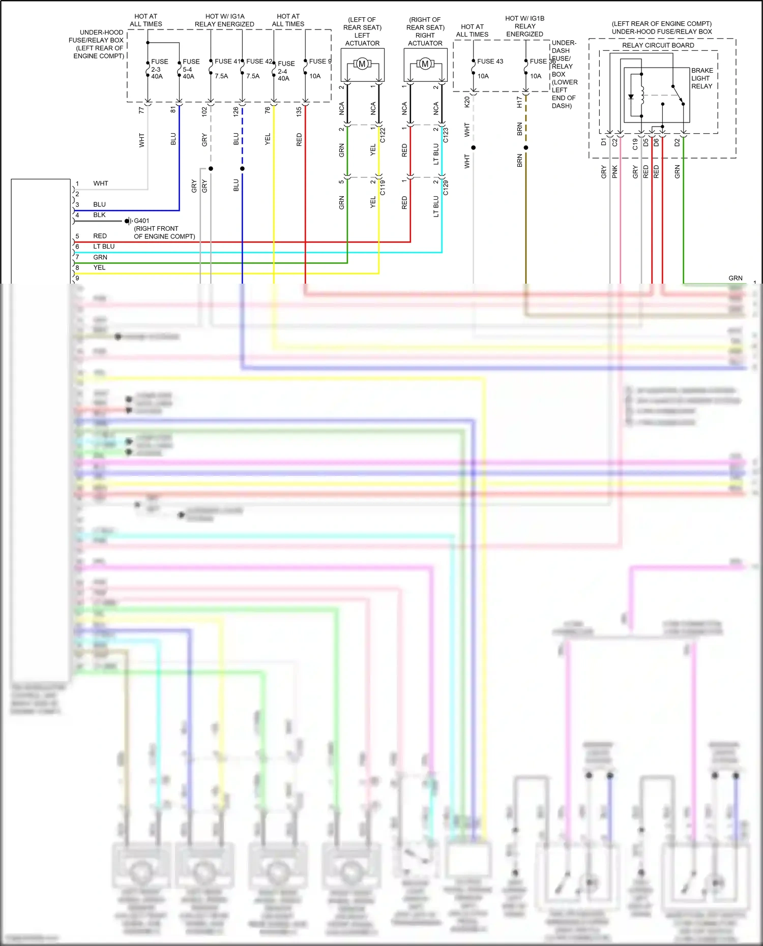 Wiring diagram left front wheel speed sensor for Honda Accord X (2017-2020) (1 of 3)