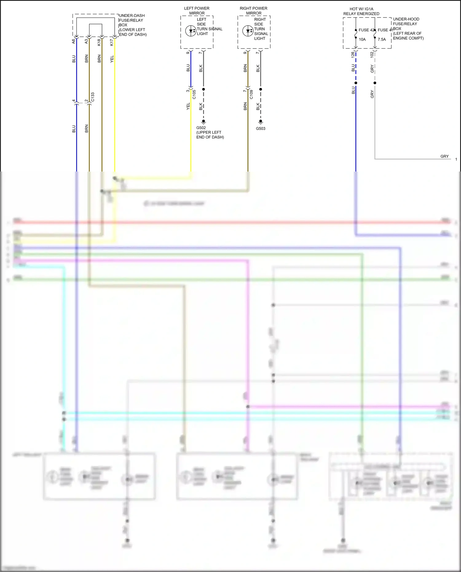 Wiring diagram left taillight for Honda Accord X (2017-2020) (1 of 2)