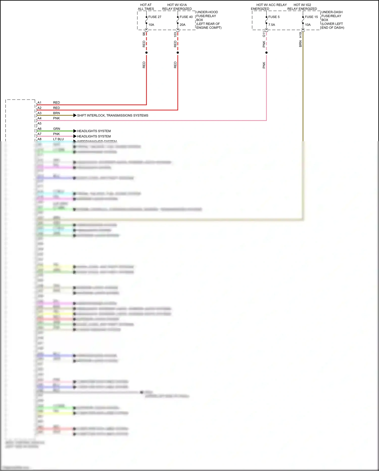 Wiring diagram shift interlock, transmissions systems for Honda Accord X (2017-2020) (1 of 1)