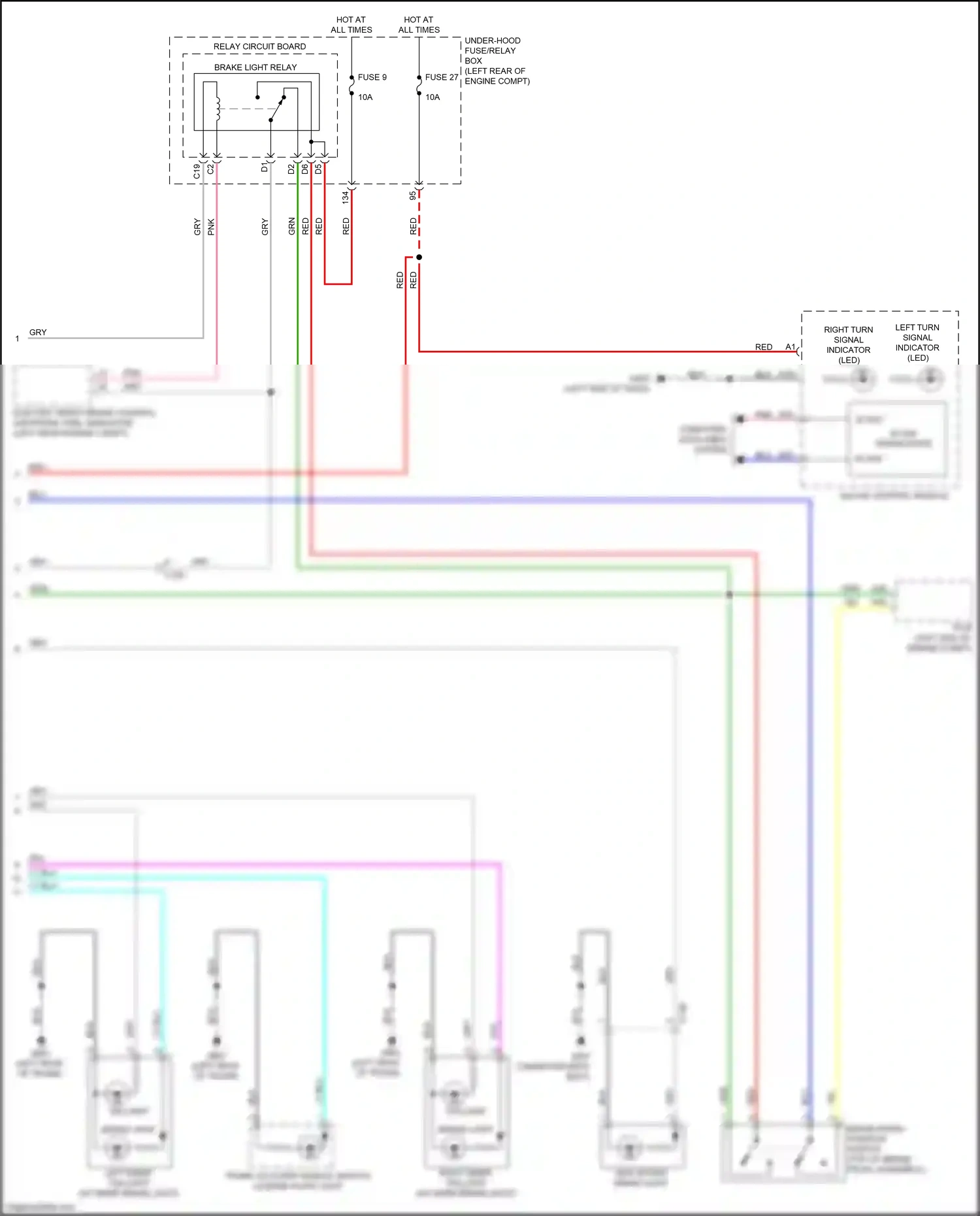 Wiring diagram trunk lid outer handle switch/ license plate light for Honda Accord X (2017-2020) (1 of 3)