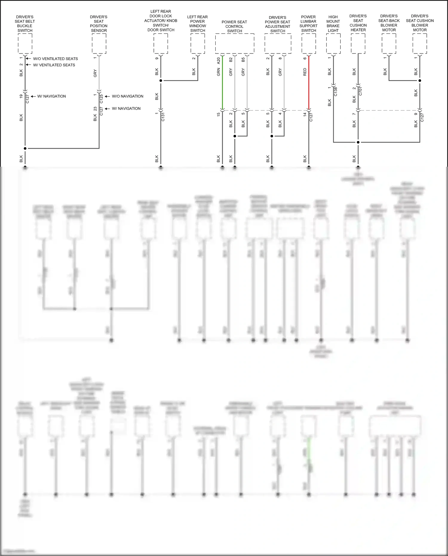 Wiring diagram w/ navigation for Honda Accord X (2017-2020) (2 of 3)