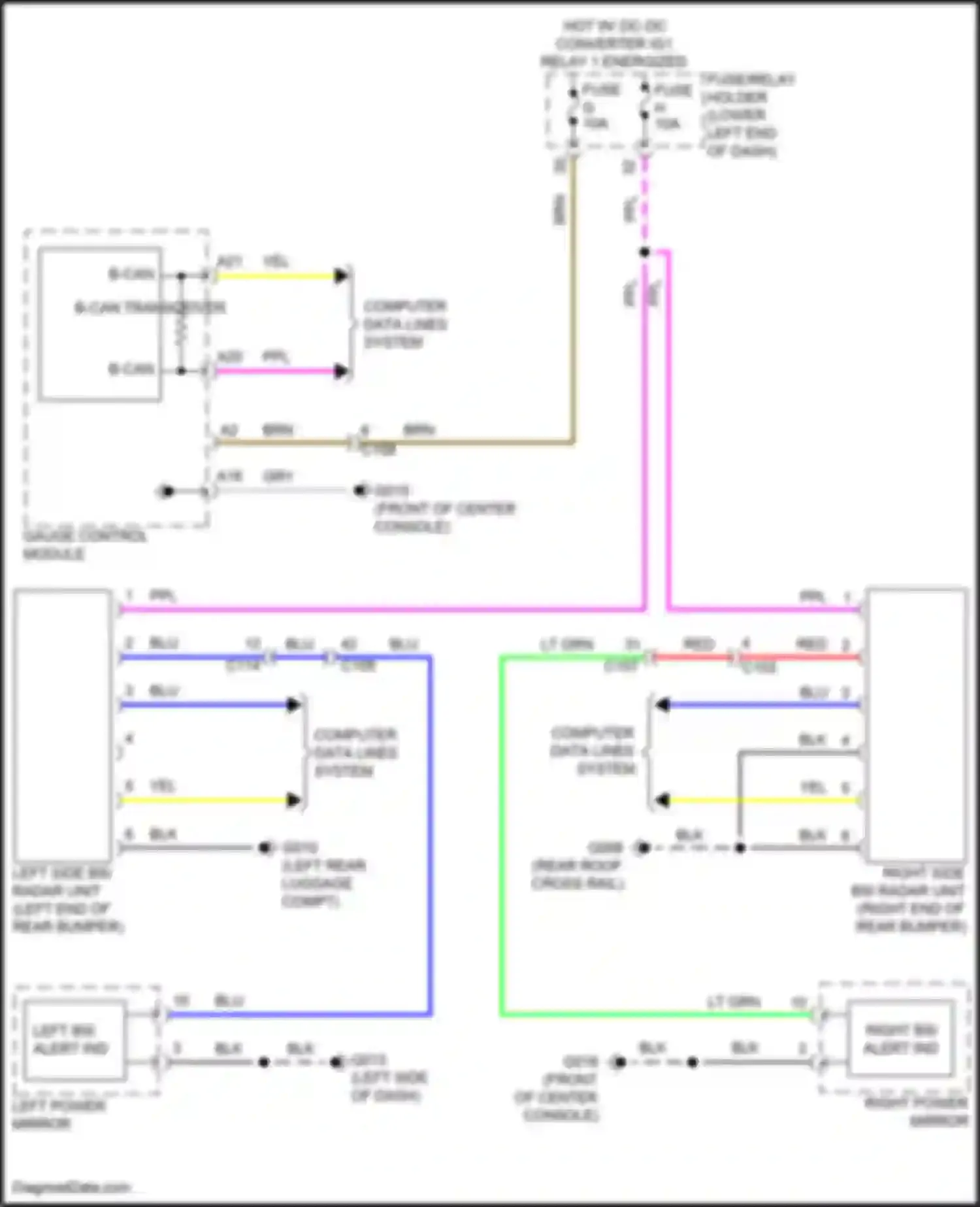 Accord Honda XI (2023-2024): Blind spot monitoring circuit, except hybrid