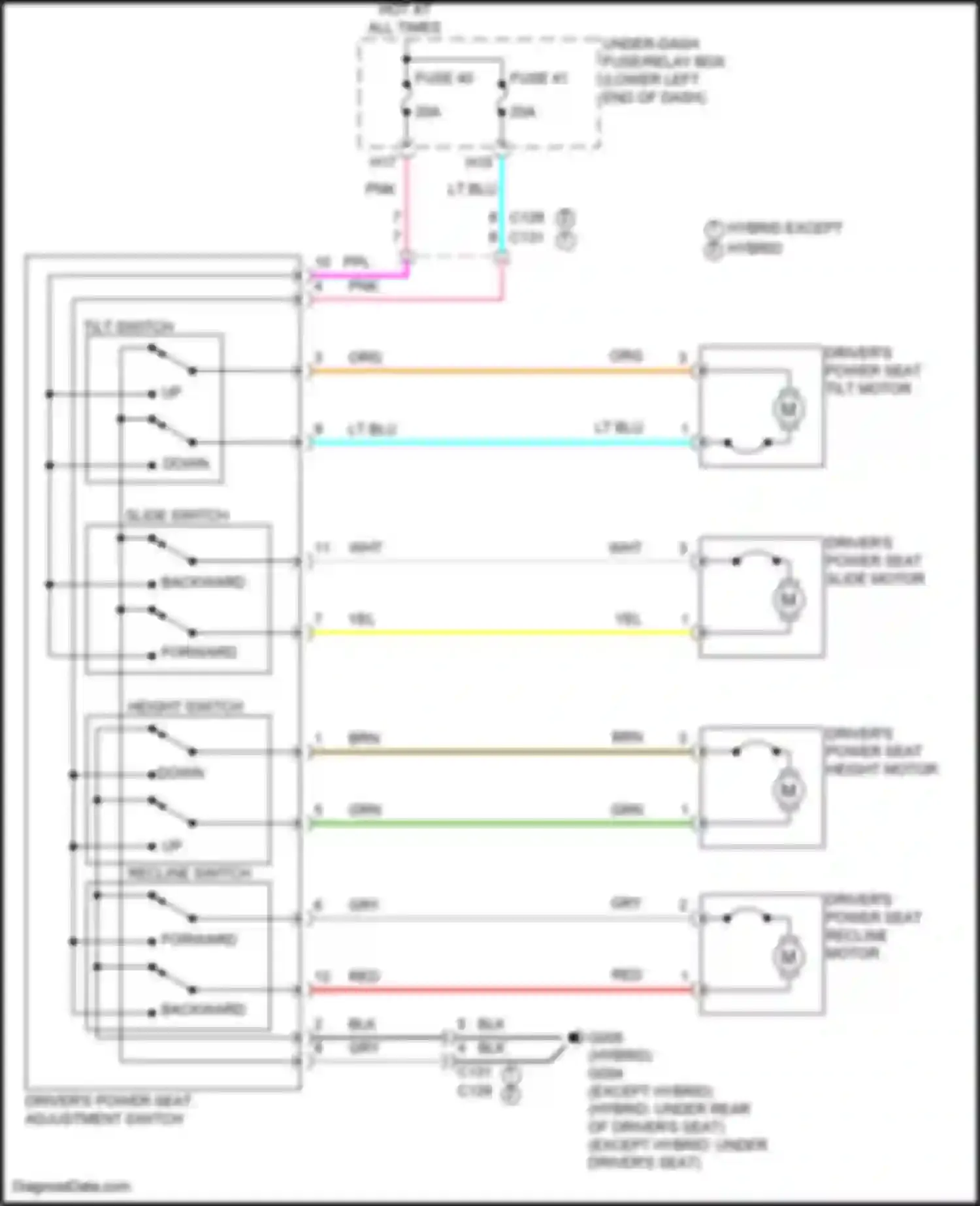 Accord Honda XI (2023-2024): Driver power seat circuit