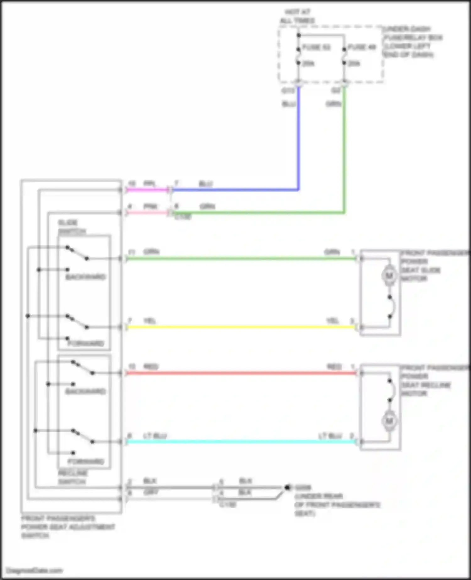 Accord Honda XI (2023-2024): Passenger power seat circuit