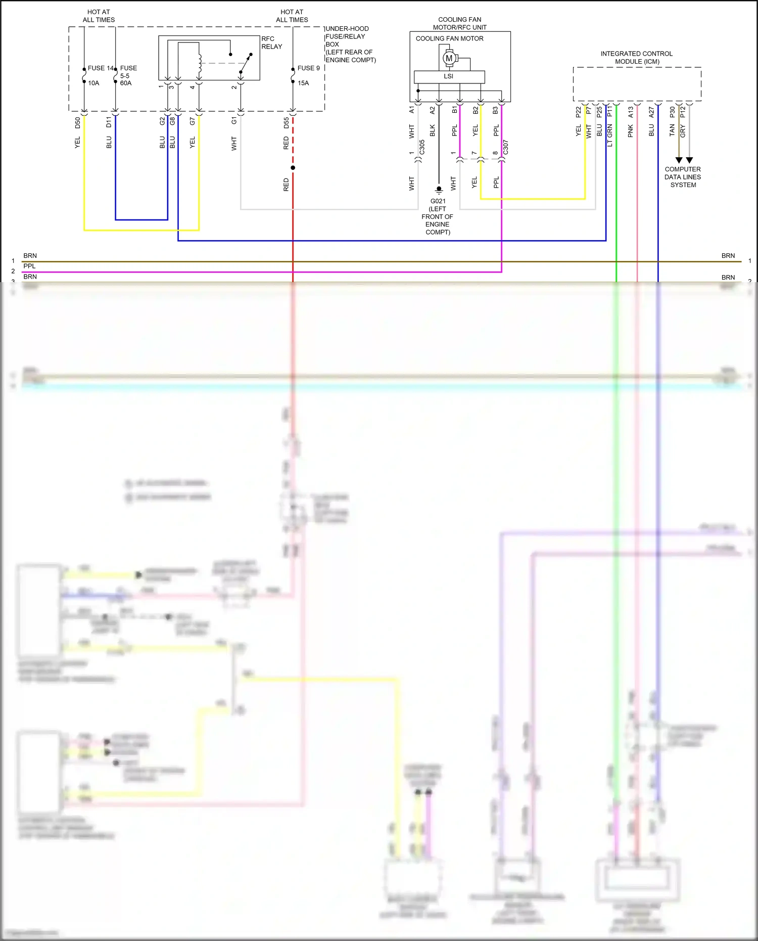Wiring diagram automatic lighting control unit-sensor for Honda Accord XI (2023-2024) (2 of 10)