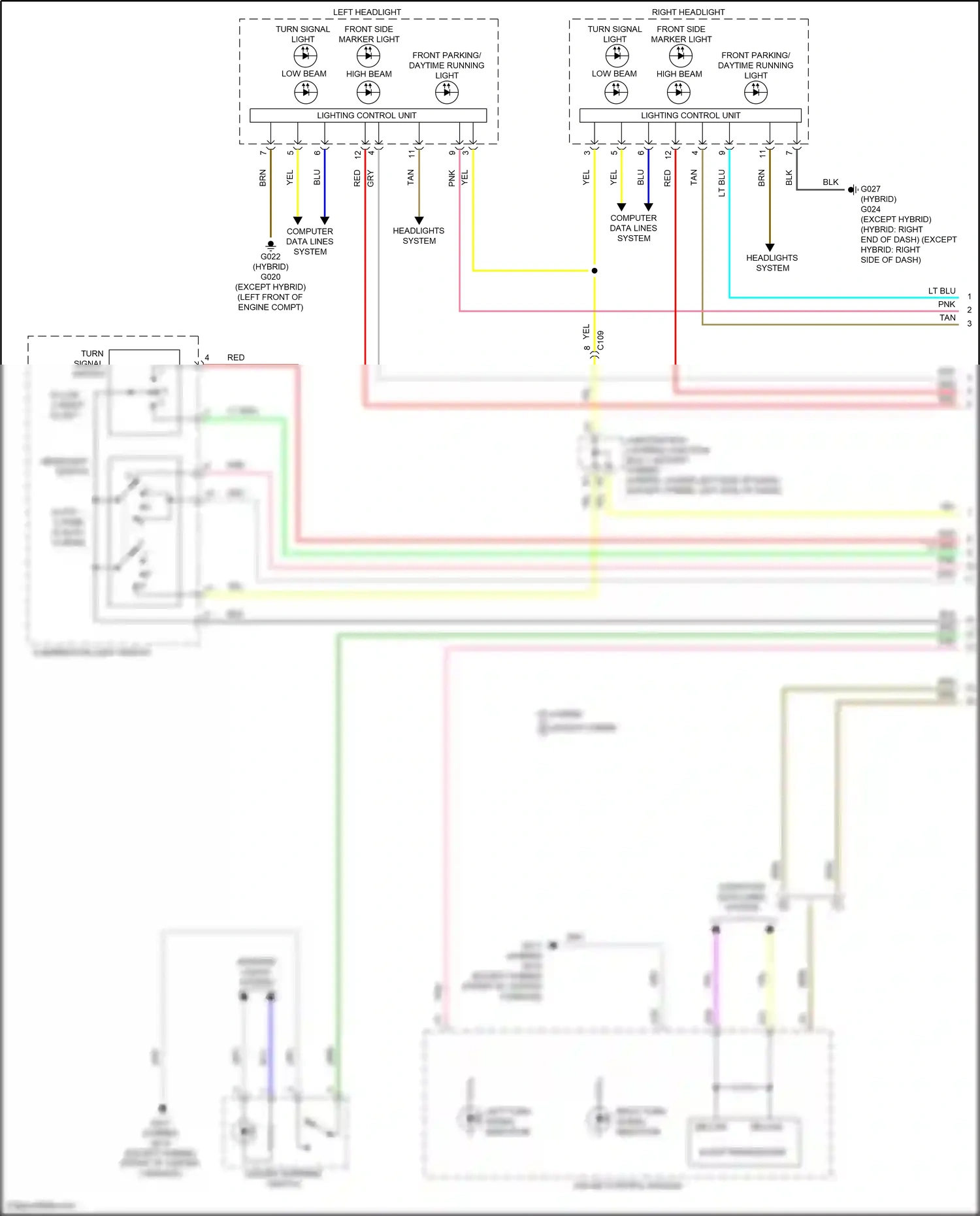 Wiring diagram combination light switch for Honda Accord XI (2023-2024) (1 of 5)