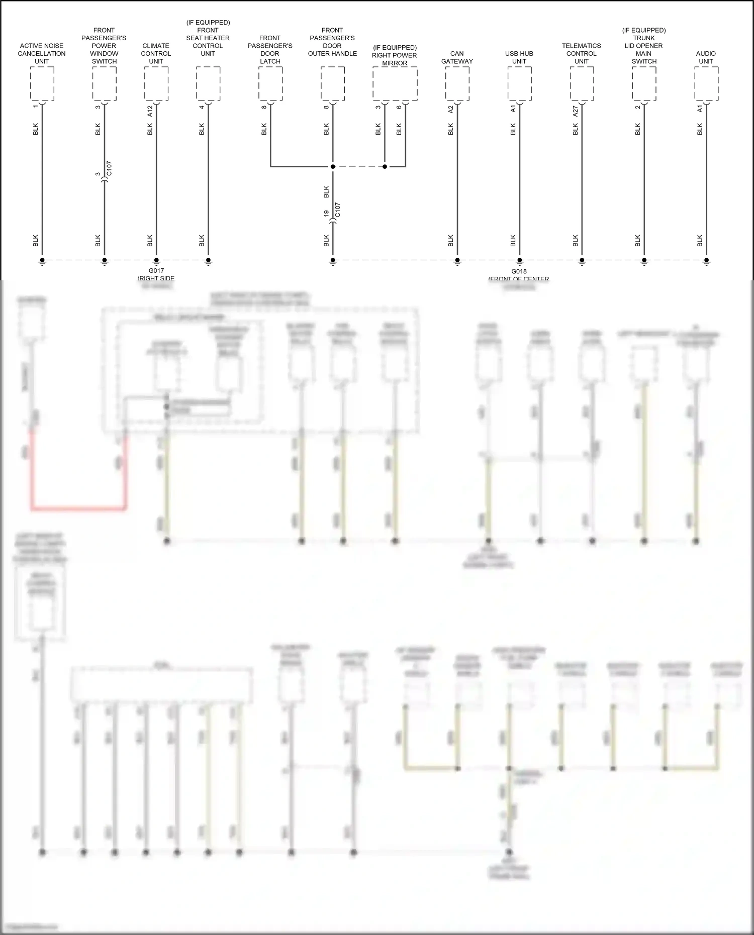 Wiring diagram knock sensor shield for Honda Accord XI (2023-2024) (1 of 2)