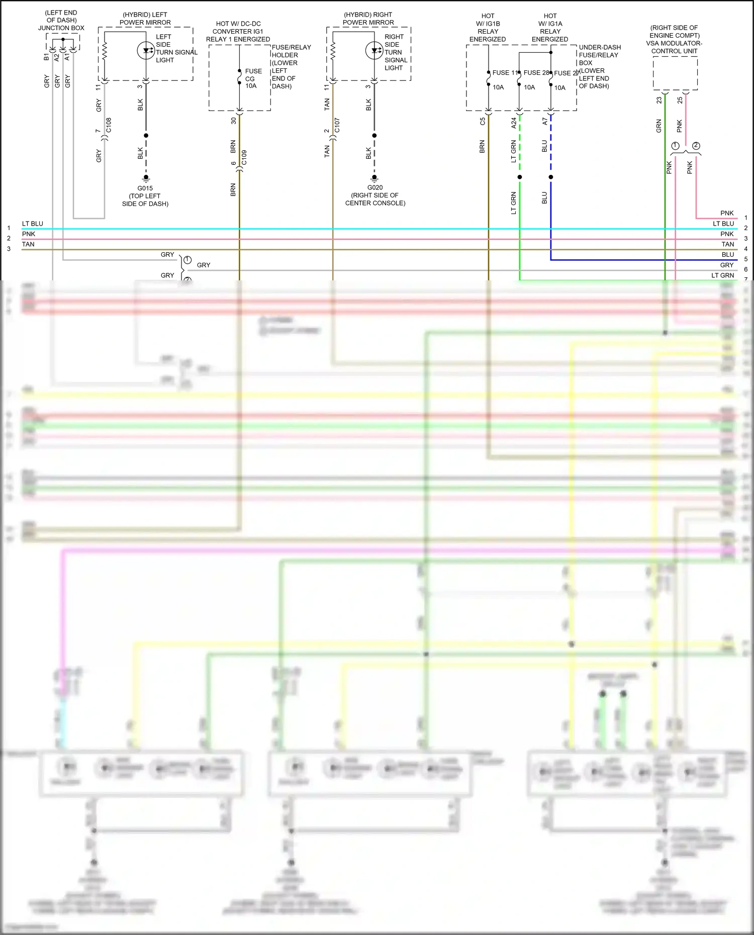 Wiring diagram rear panel light for Honda Accord XI (2023-2024) (2 of 4)