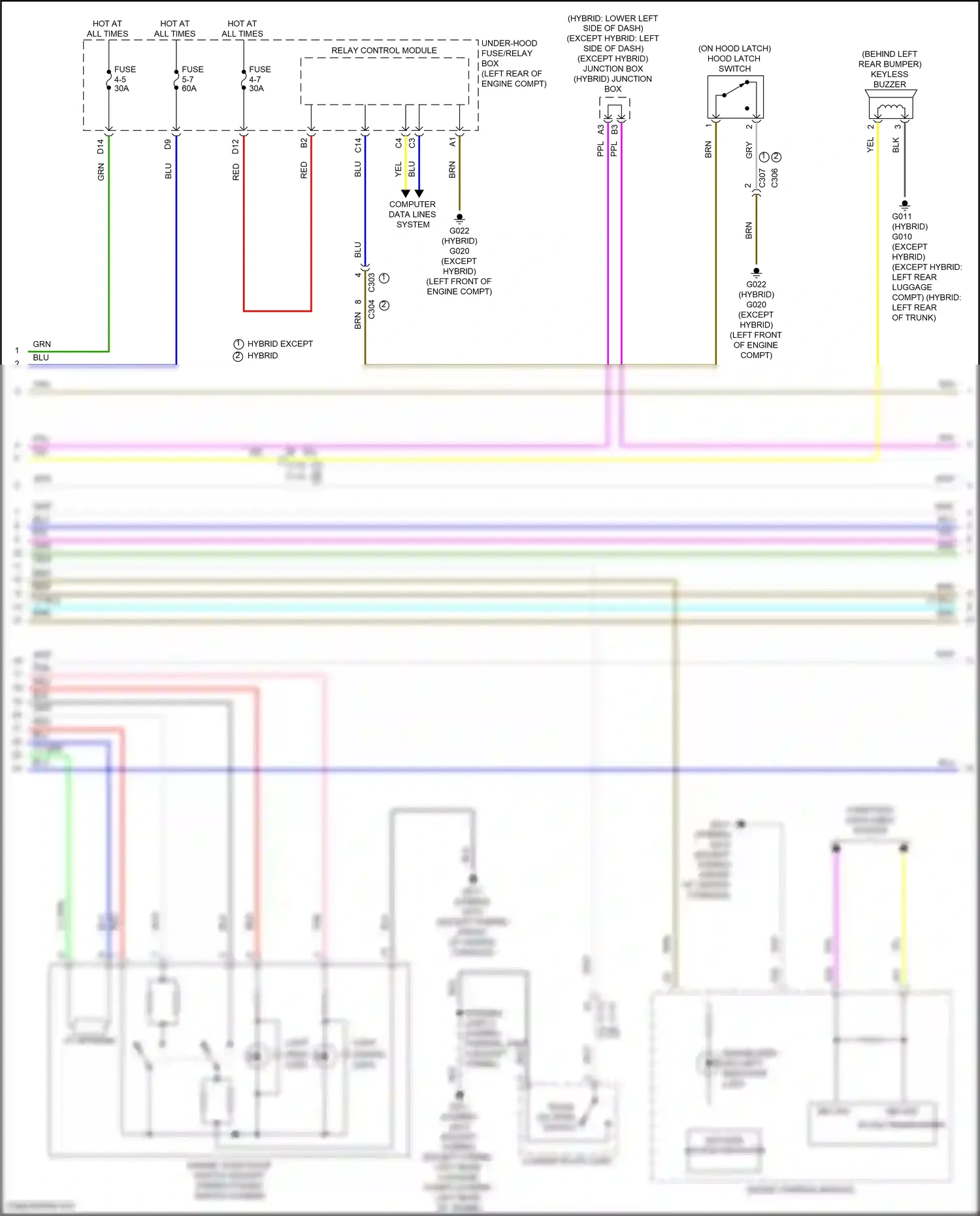 Wiring diagram relay control module for Honda Accord XI (2023-2024) (10 of 16)