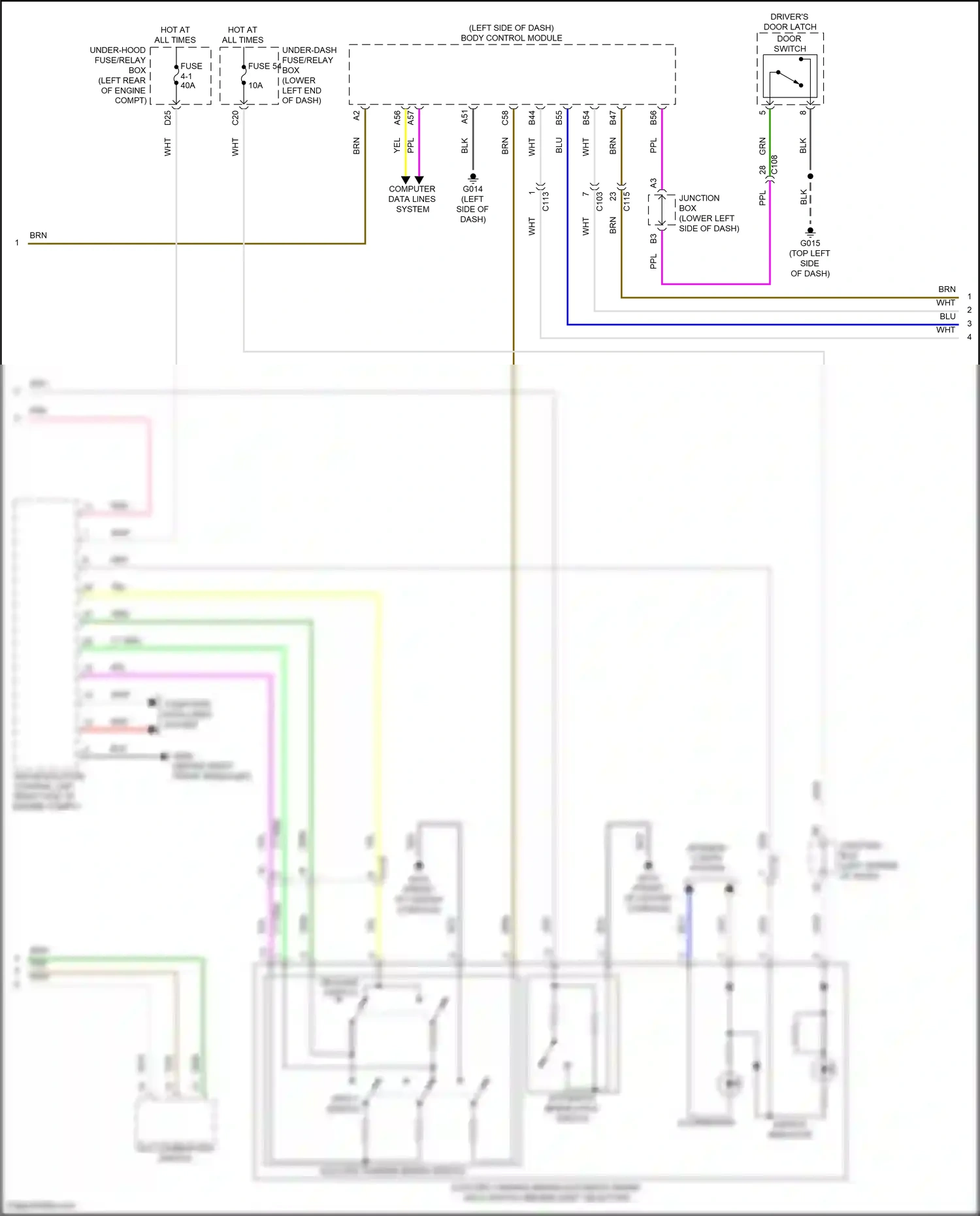 Wiring diagram switch indicator for Honda Accord XI (2023-2024) (2 of 2)