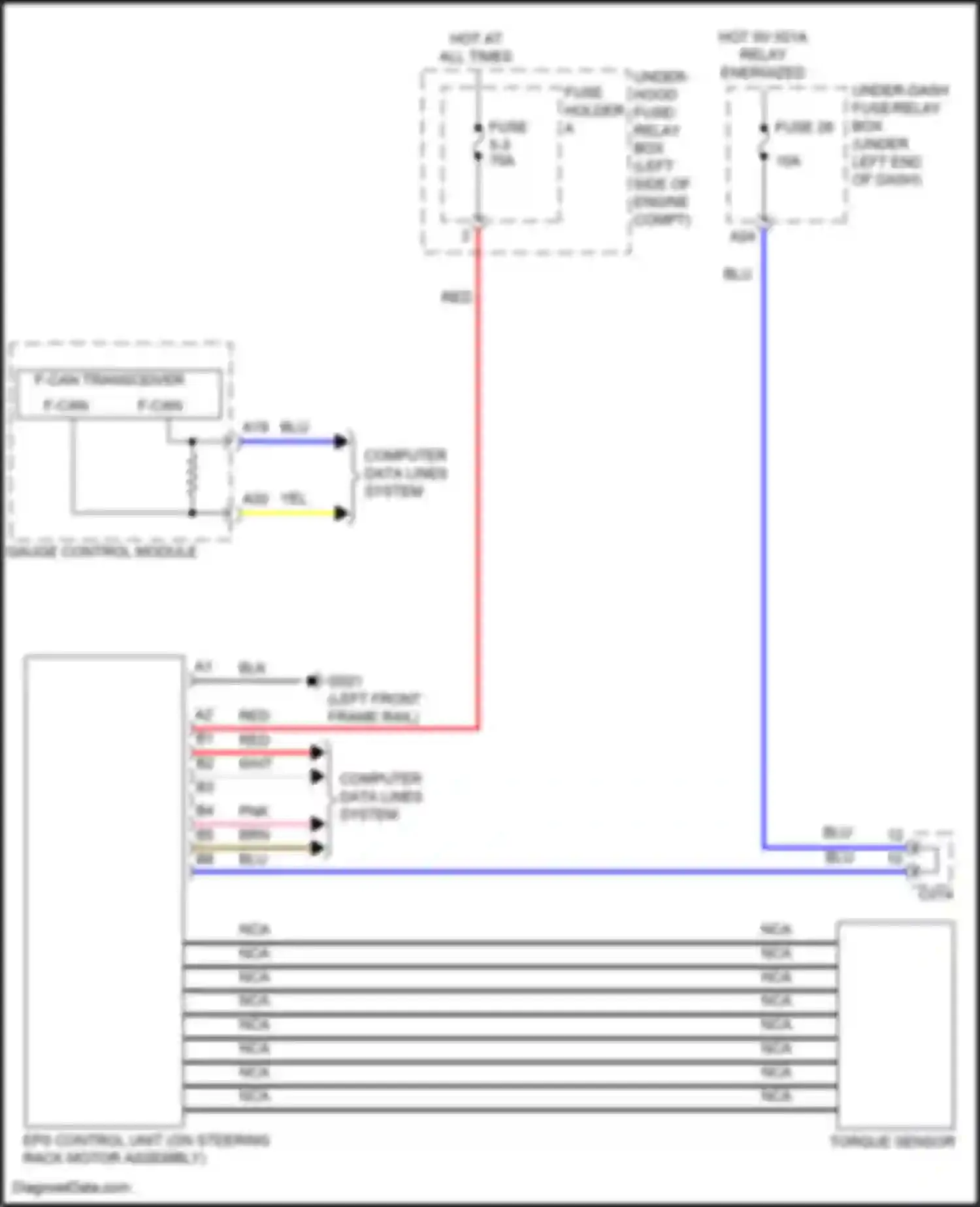 Civic Type R Honda XI (2021-2024): Electronic power steering circuit, hatchback