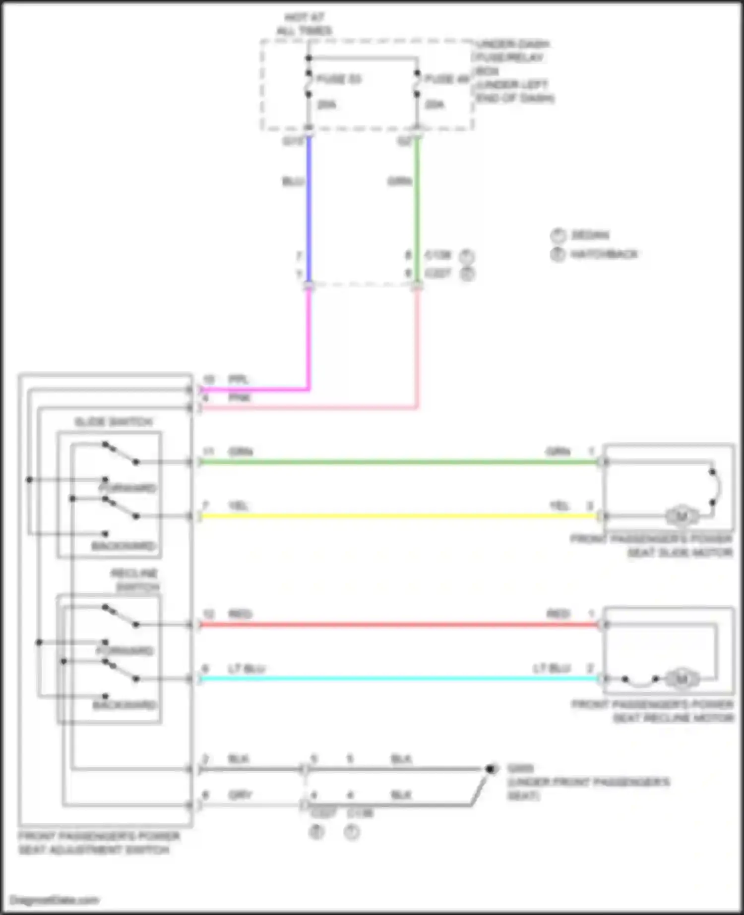 Wiring diagram slide switch for Honda Civic Type R XI (2021-2024)