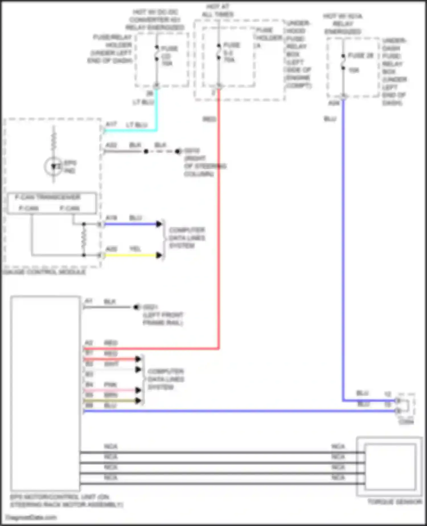 Wiring diagram under- hood fuse/ relay box for Honda Civic Type R XI (2021-2024) (2 of 4)