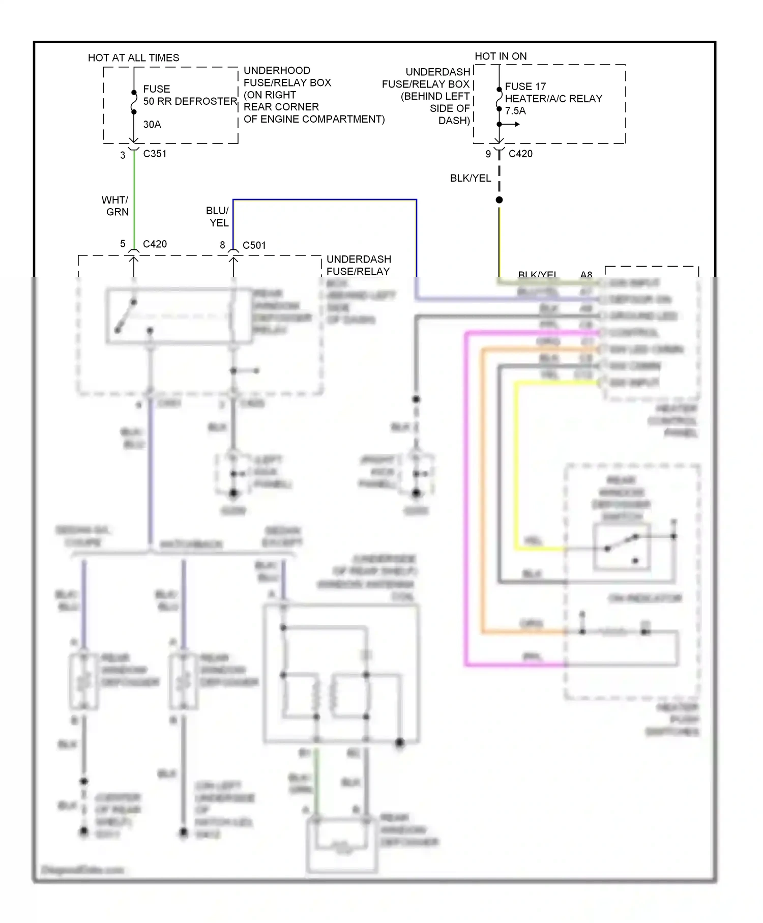 Wiring diagram blu for Honda Civic GA (1998-2002) (10 of 39)