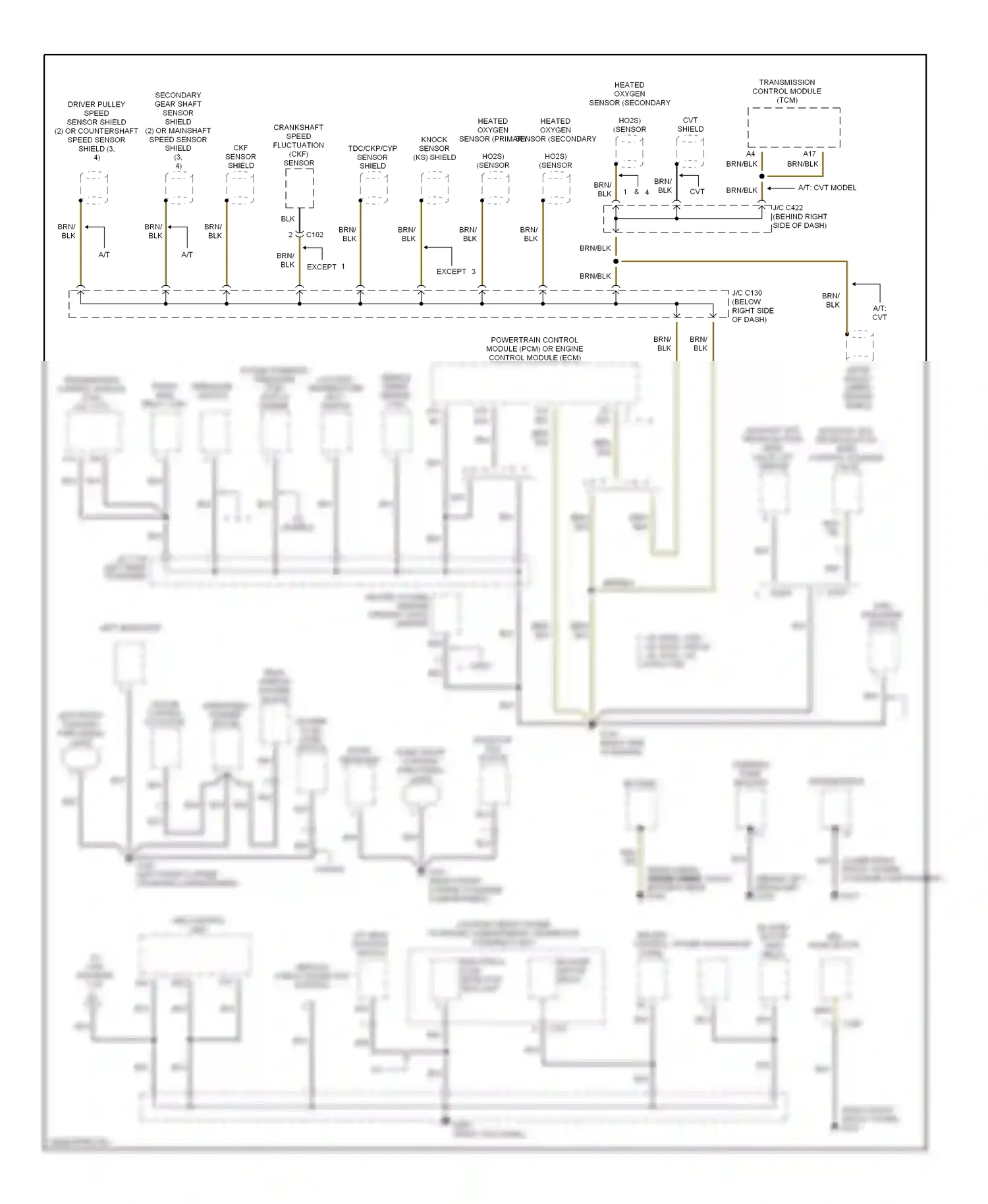 Wiring diagram heated oxygen sensor (primary for Honda Civic GA (1998-2002) (1 of 2)
