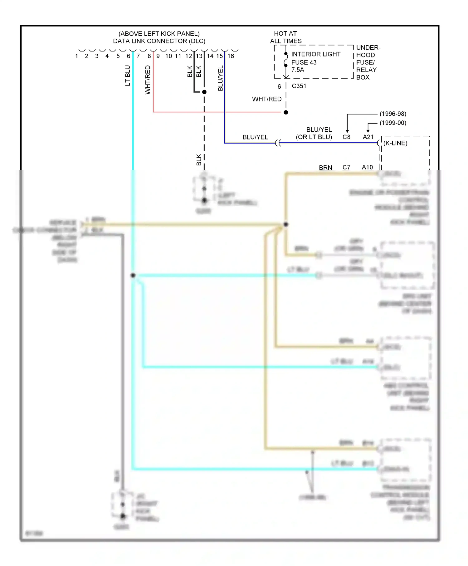 Wiring diagram lt blu for Honda Civic GA (1998-2002) (2 of 6)