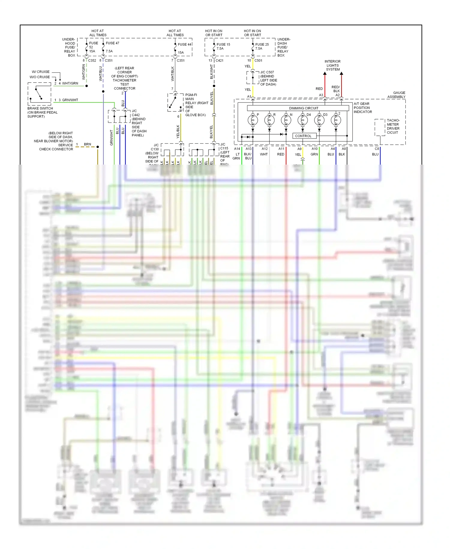 Wiring diagram red/blk for Honda Civic GA (1998-2002) (11 of 19)