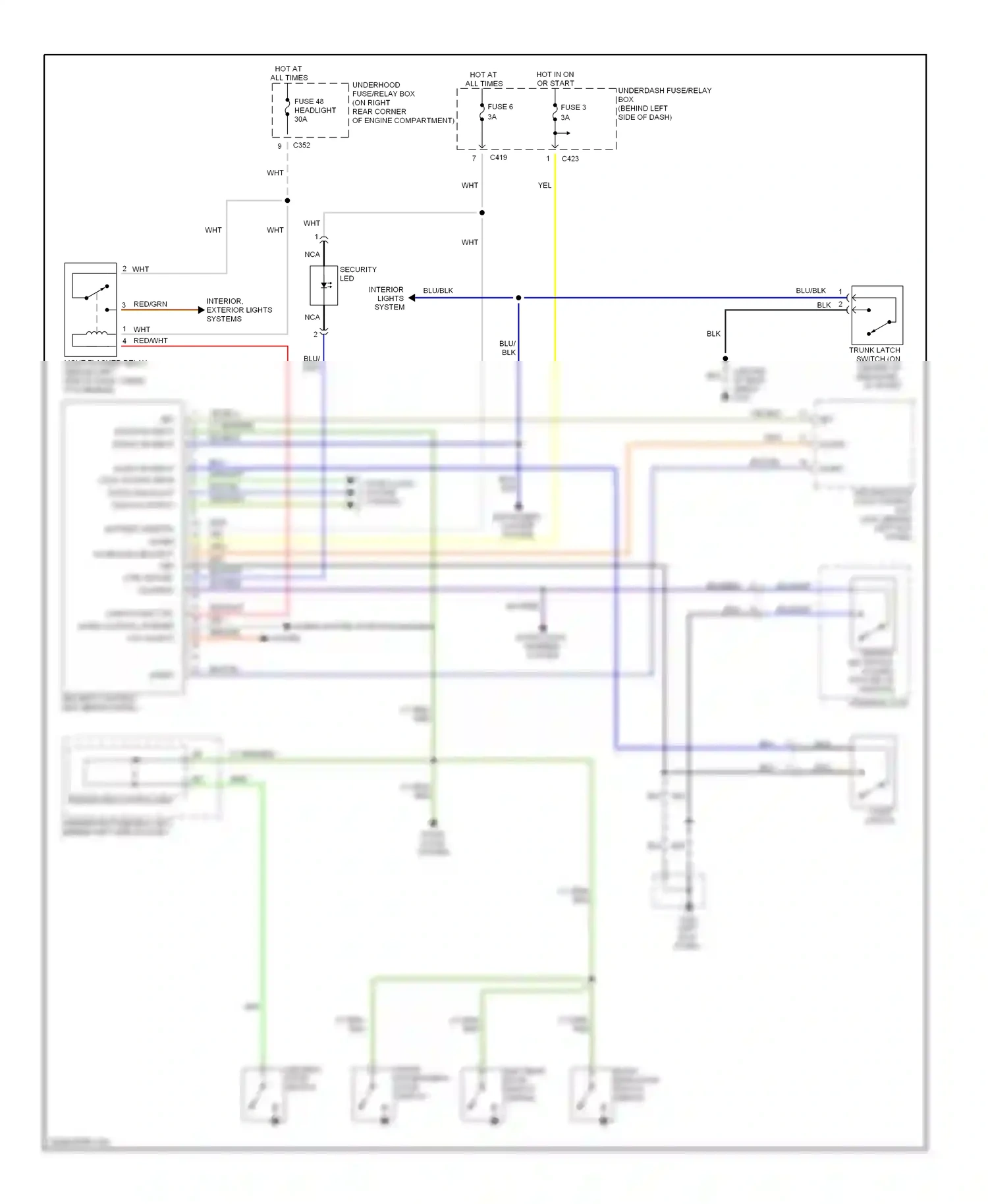 Wiring diagram security led for Honda Civic GA (1998-2002) (1 of 2)