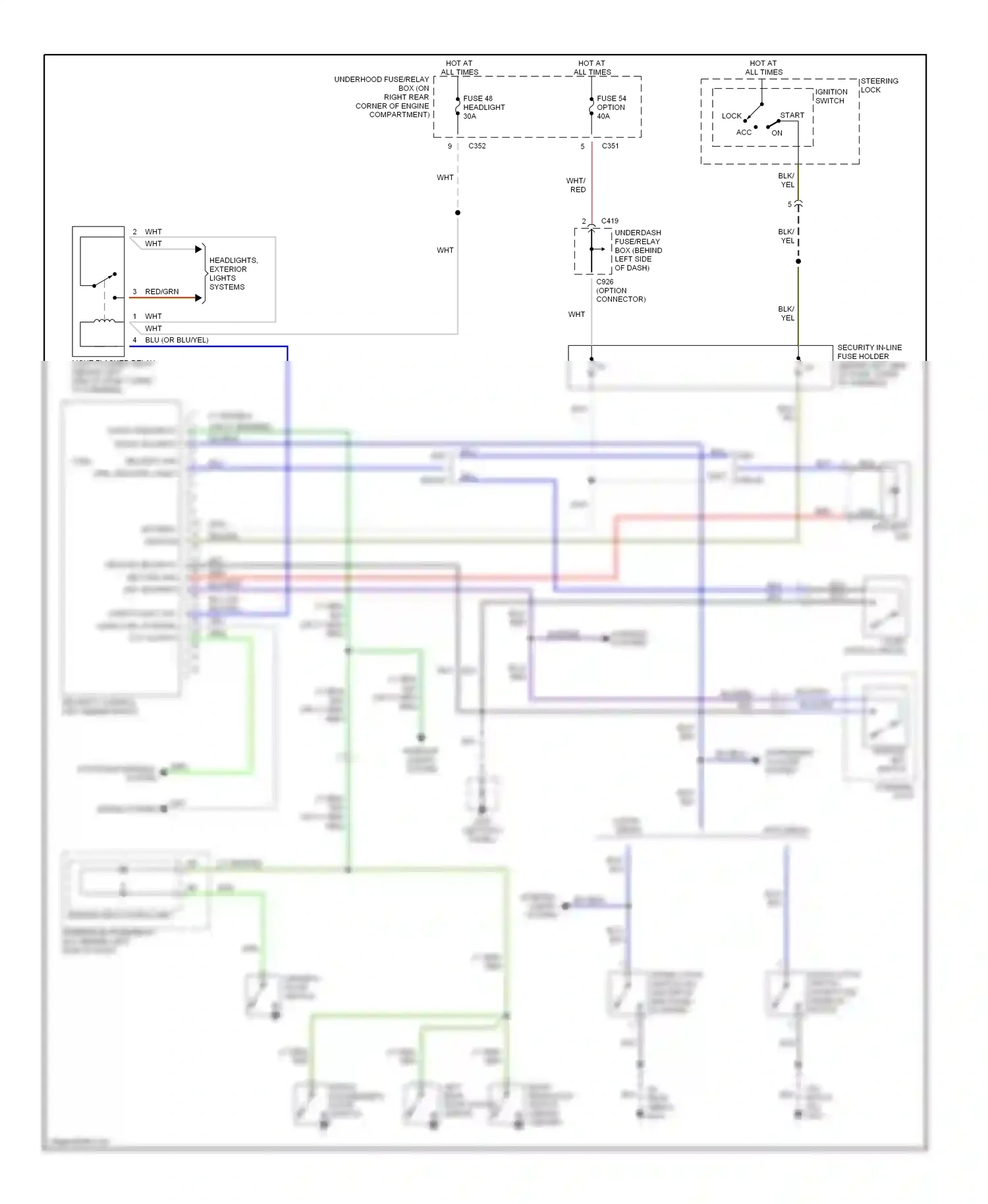 Wiring diagram security led for Honda Civic GA (1998-2002) (2 of 2)