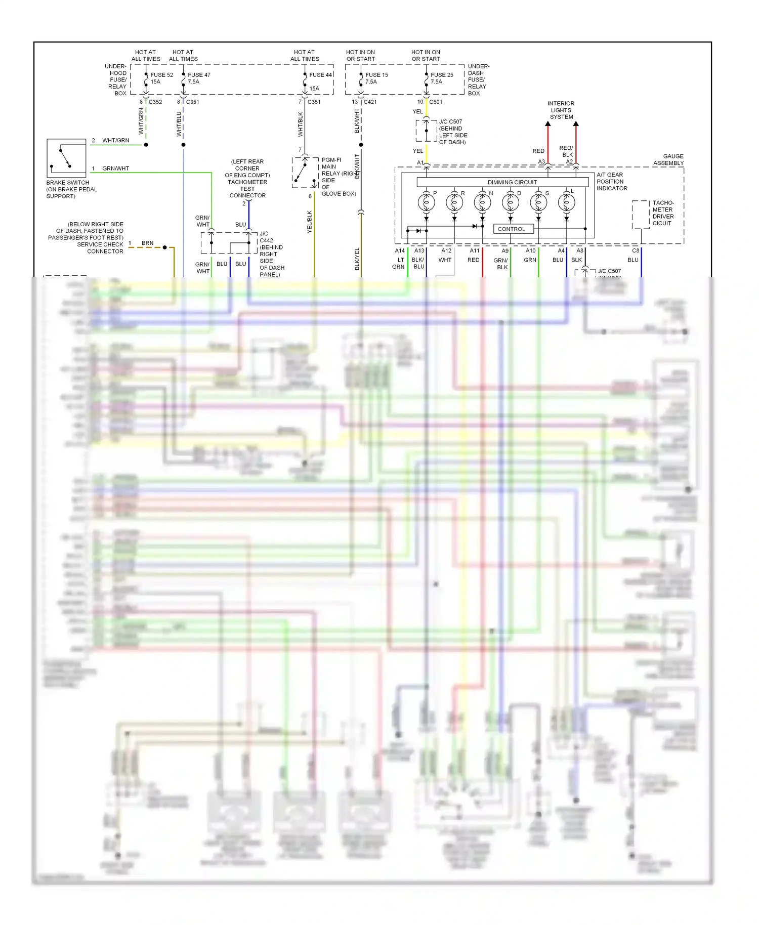 Wiring diagram shift solenoid for Honda Civic GA (1998-2002) (1 of 1)