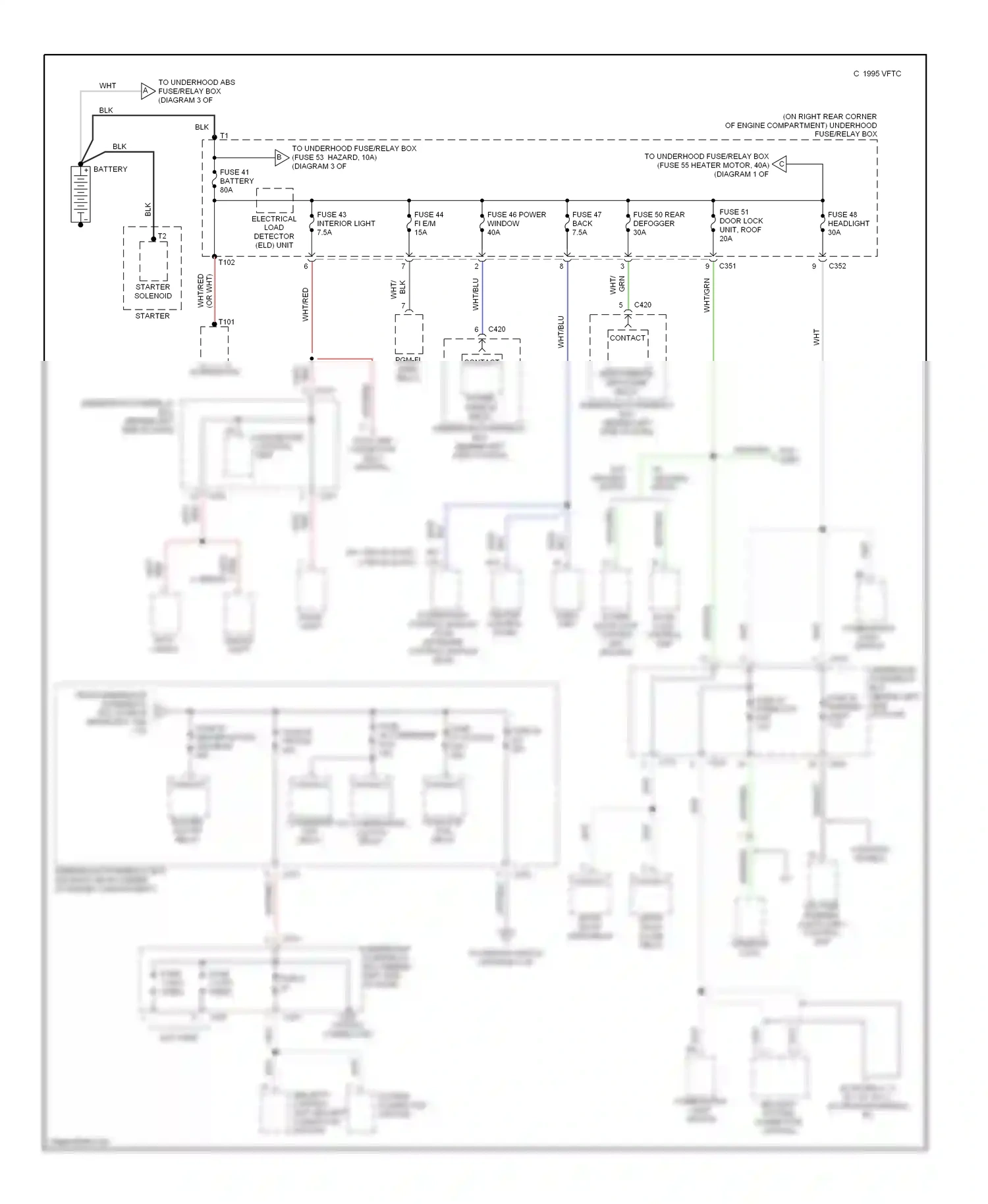 Wiring diagram trunk light for Honda Civic GA (1998-2002) (2 of 2)